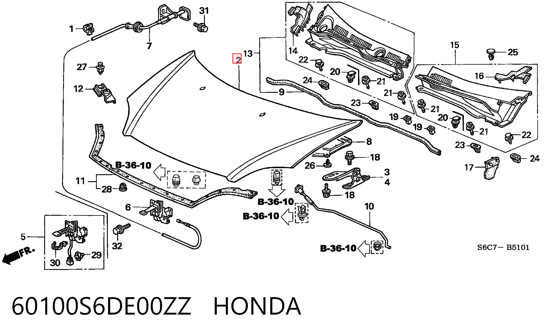  Capota Honda Civic VII hatchback (EU, EP, EV) (2000 - 2006) VII