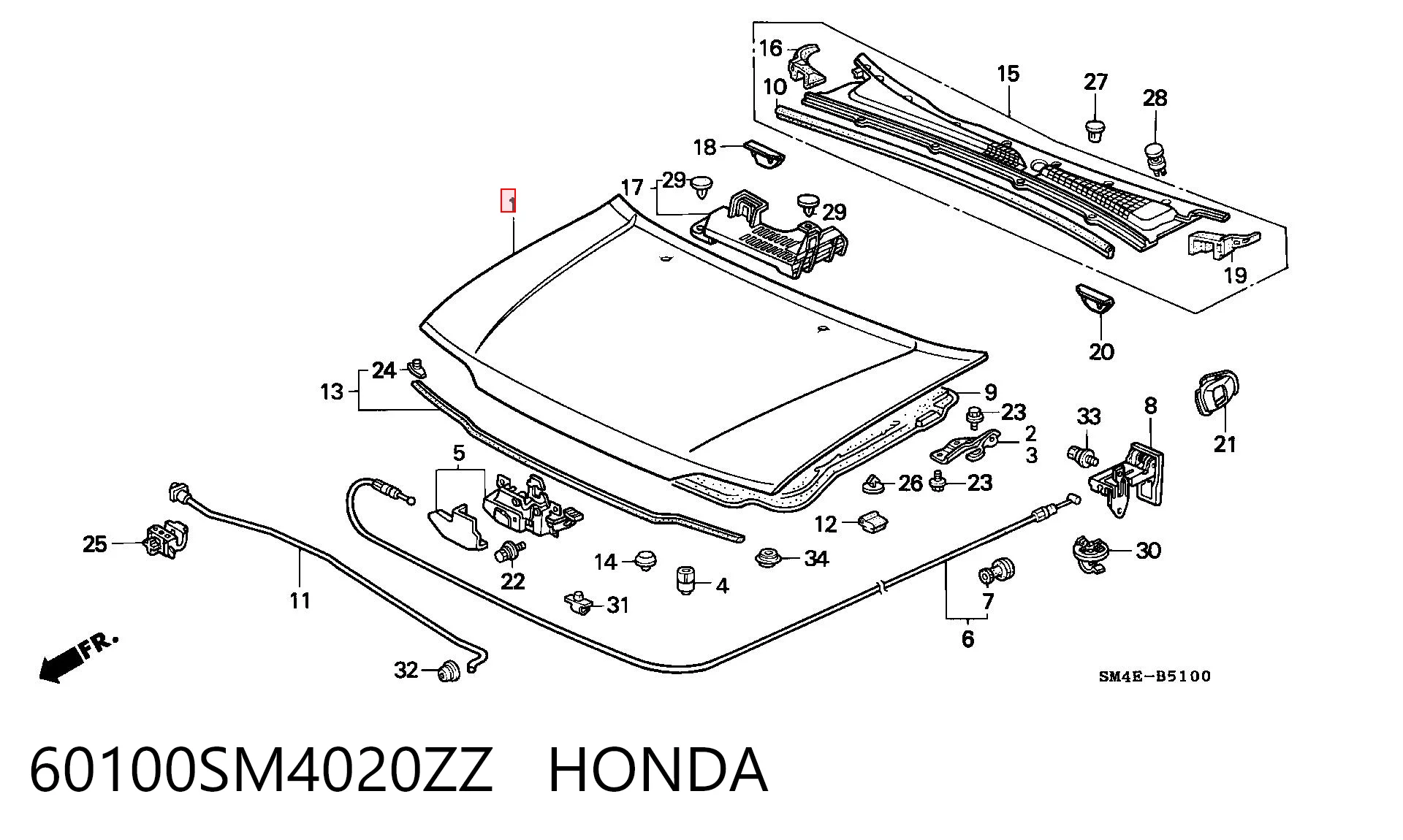 Capota para Honda Accord IV CB3, CB7