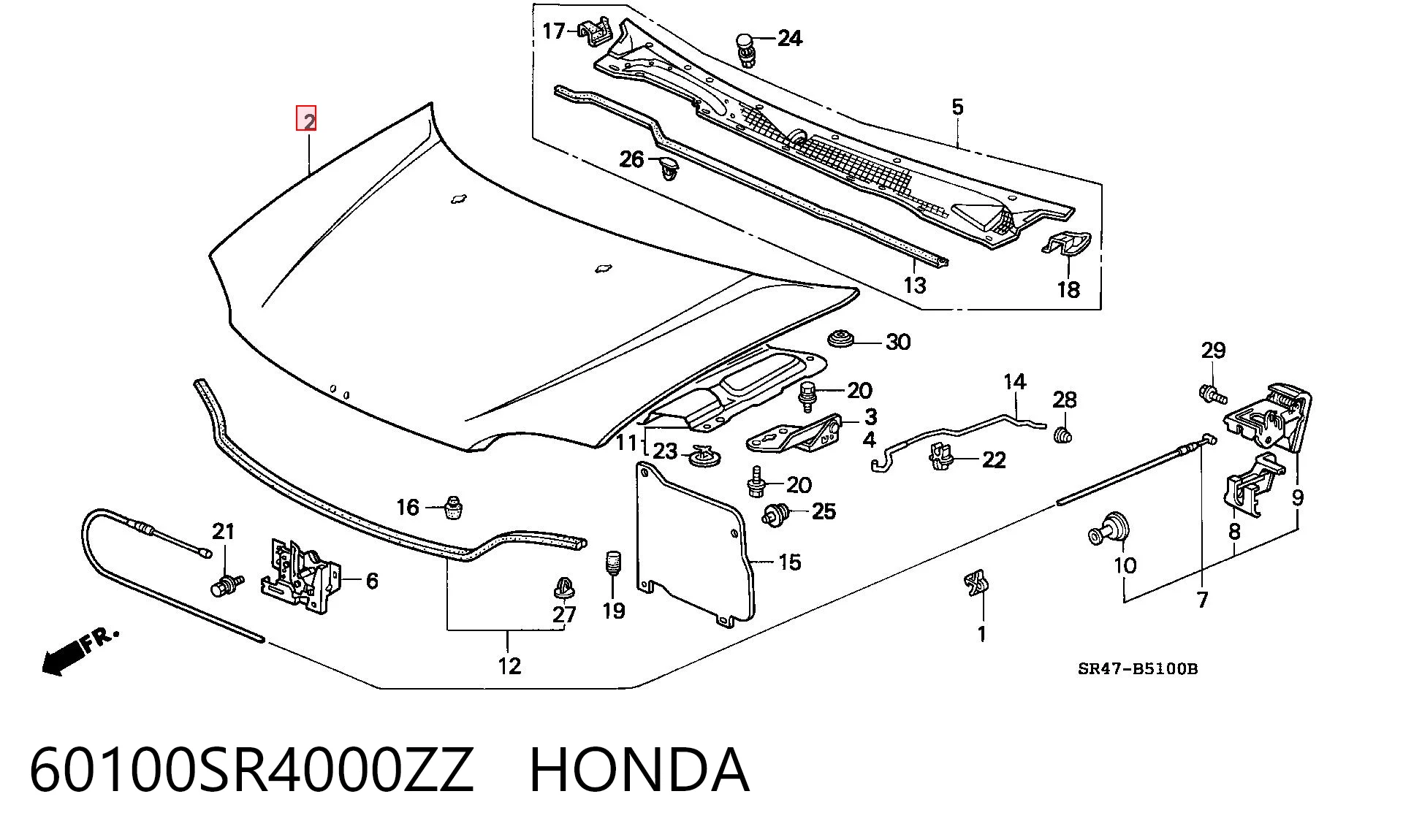  Capota Honda Civic V sedan (EG, EH) (1991 - 1996) V