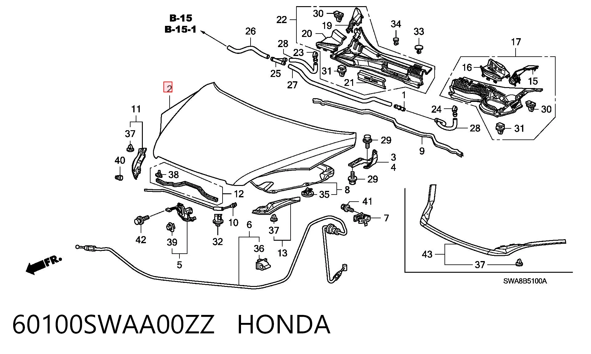  Capota Honda CR-V III SUV (RE) (2006 - 2011) III