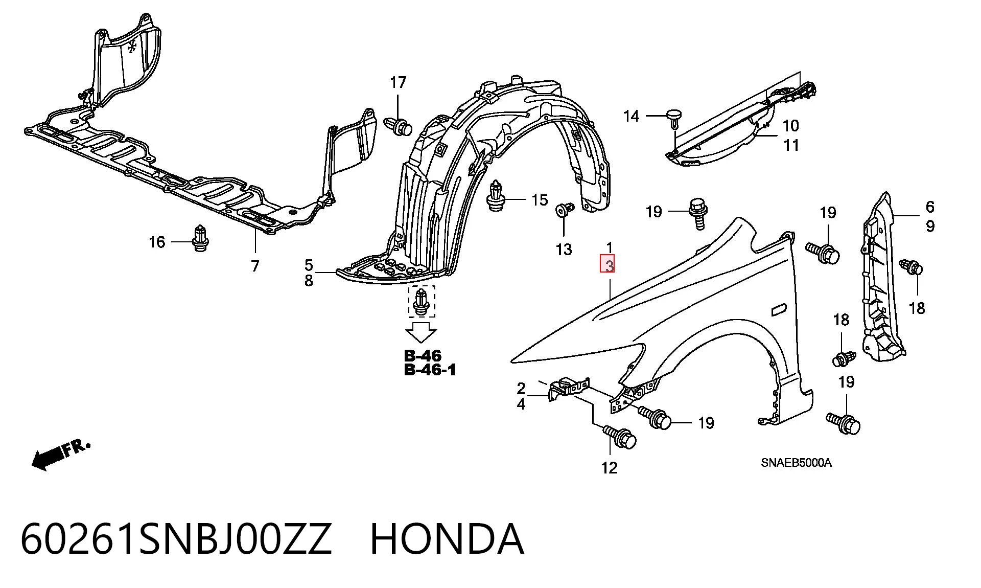 Pára-lama dianteiro esquerdo Honda Civic VIII FD, FA ao melhor preço