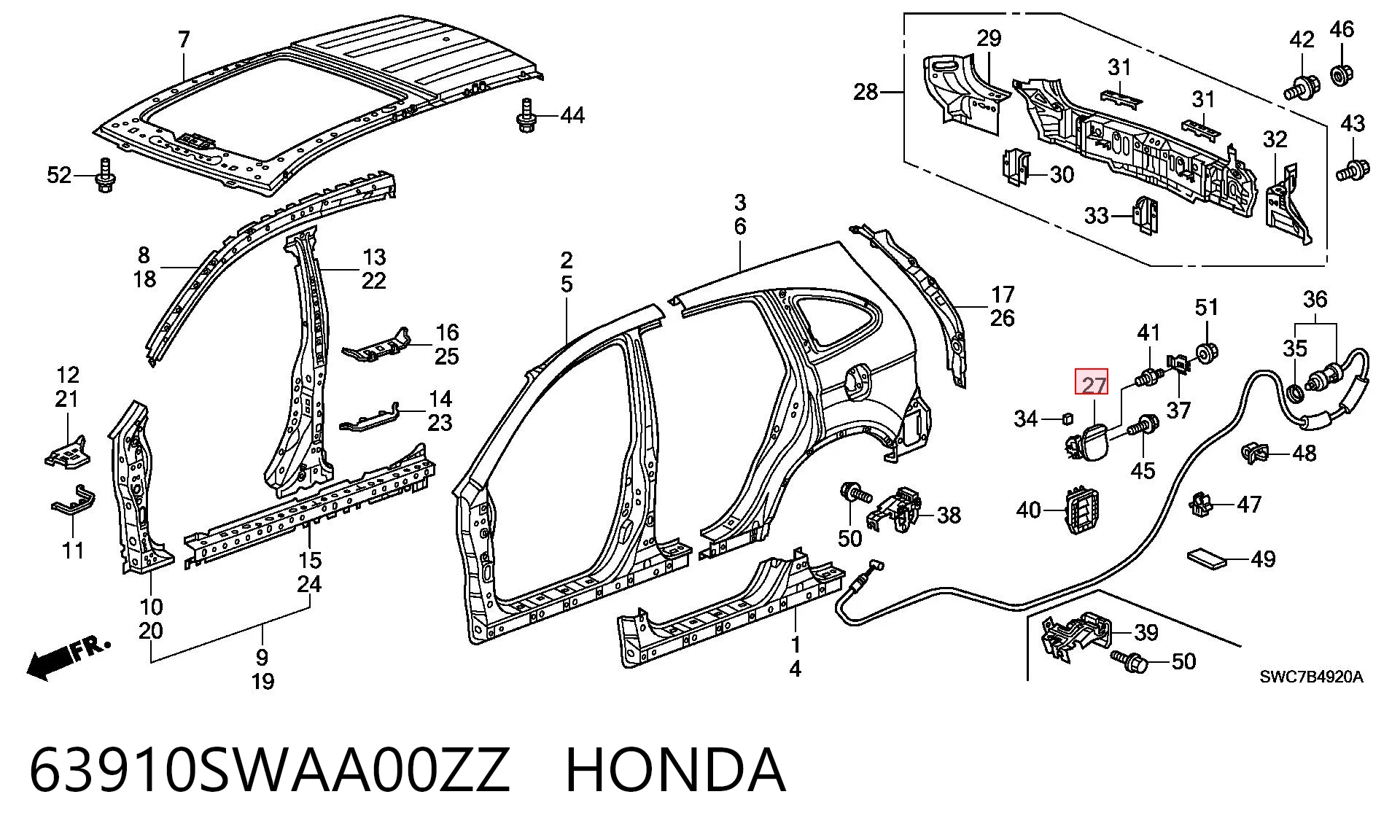 Alcapão do tanque de combustível para Honda CR-V III RE