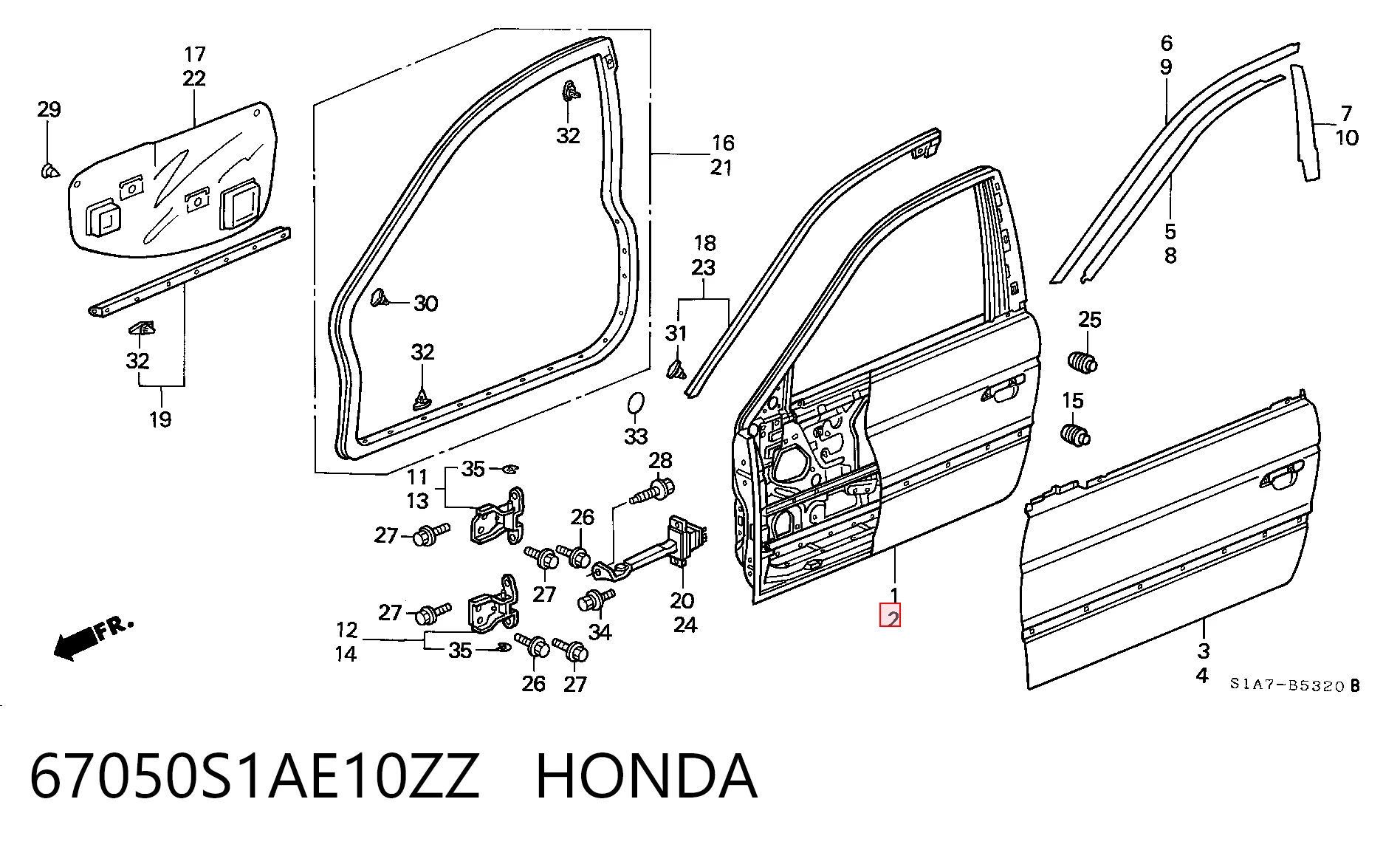 Porta dianteira esquerda para Honda Accord VI CG