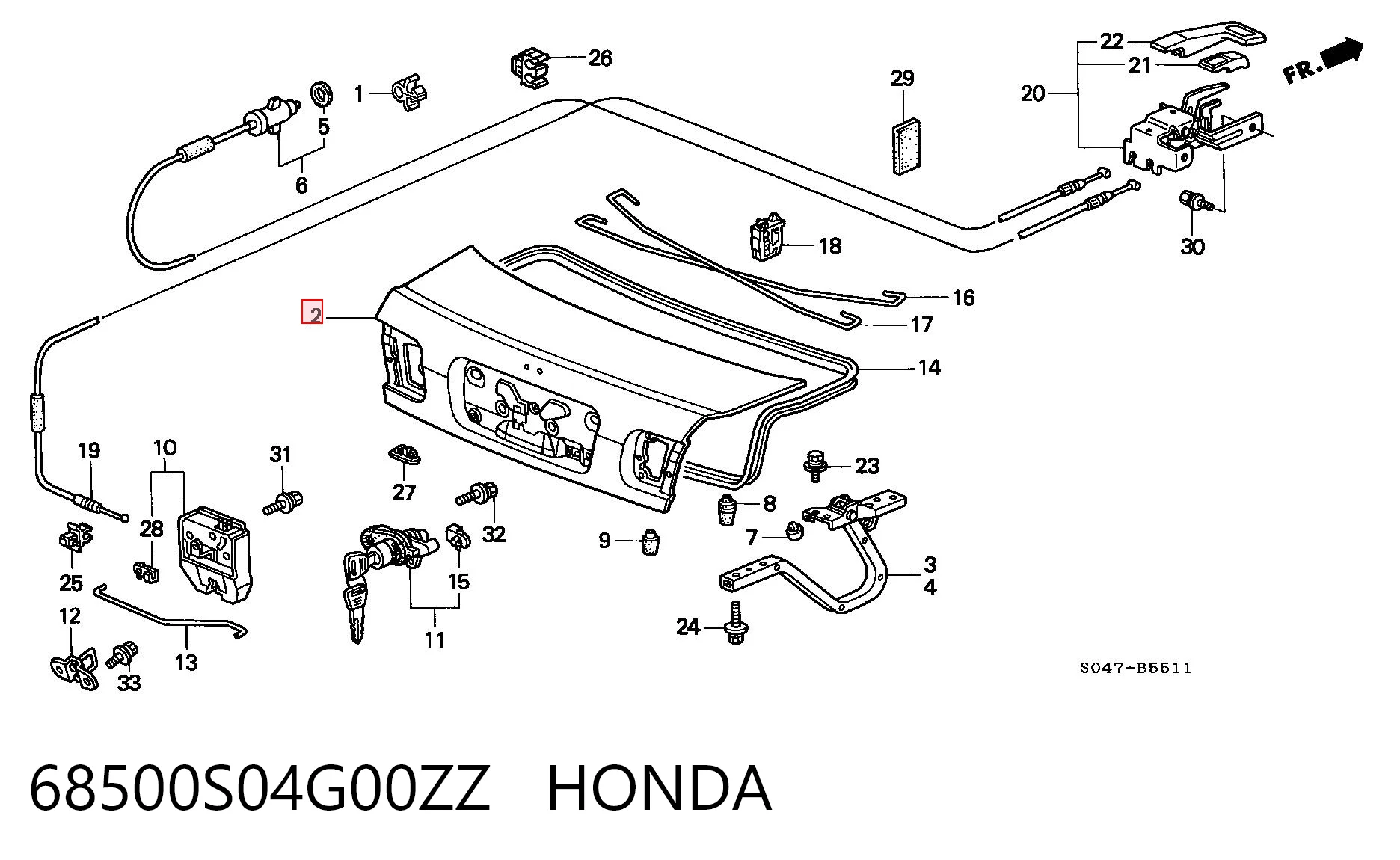 Tampa de porta-malas Honda Civic VI EJ9, EK3/4 ao melhor preço