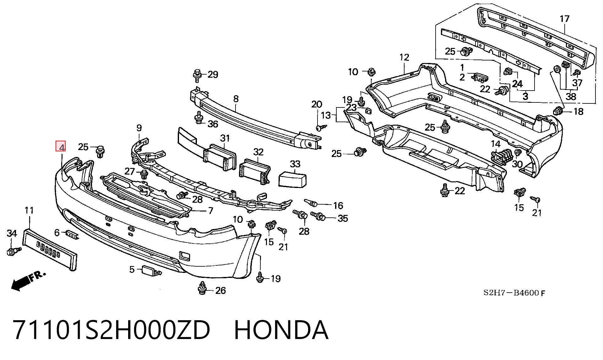 71101S2H000ZD Honda
