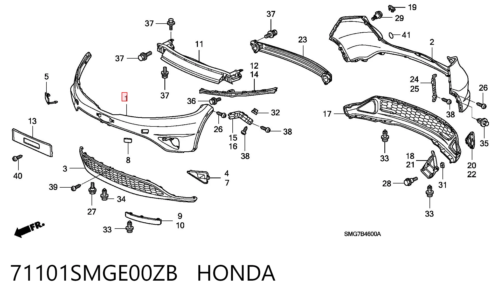 Pára-choque dianteiro para Honda Civic VIII FK, FN