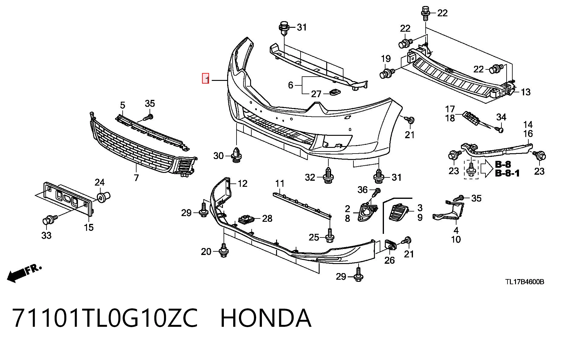 Pára-choque dianteiro para Honda Accord VIII CW