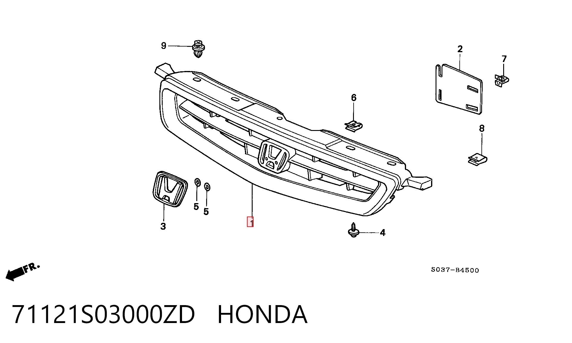 Compre Grelha do radiador Honda Civic 6