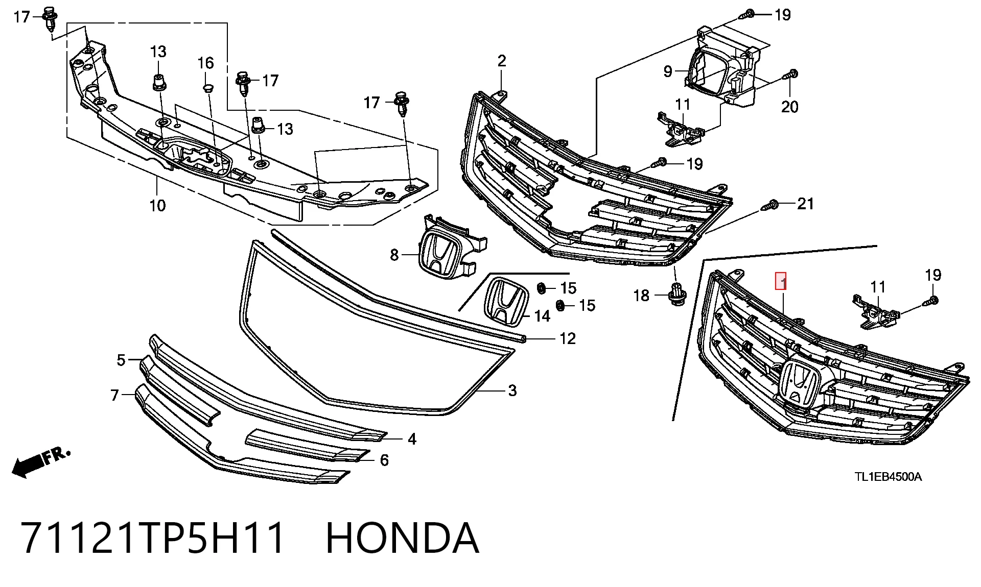 Compre Grelha do radiador Honda Accord 8