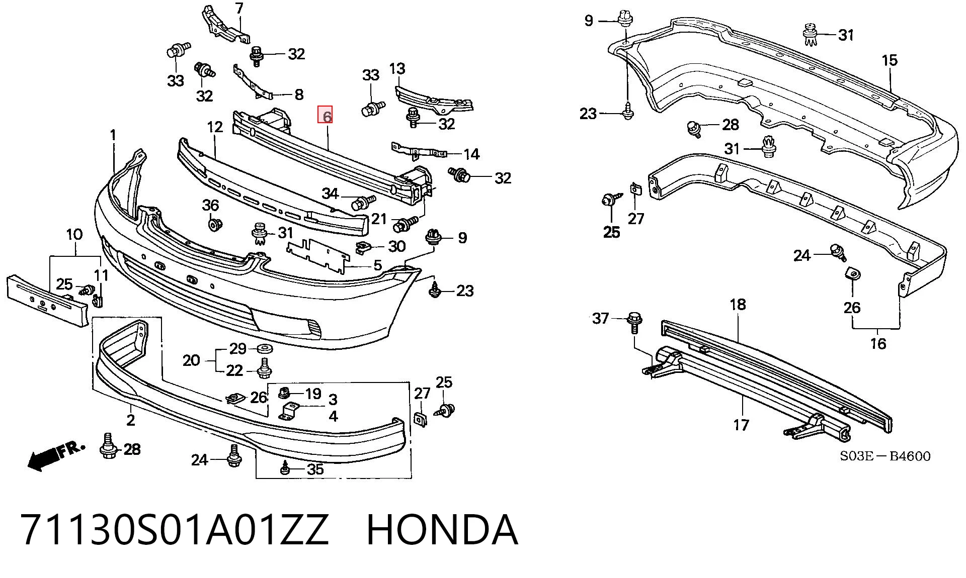 Compre Reforçador do pára-choque dianteiro Honda Civic 6