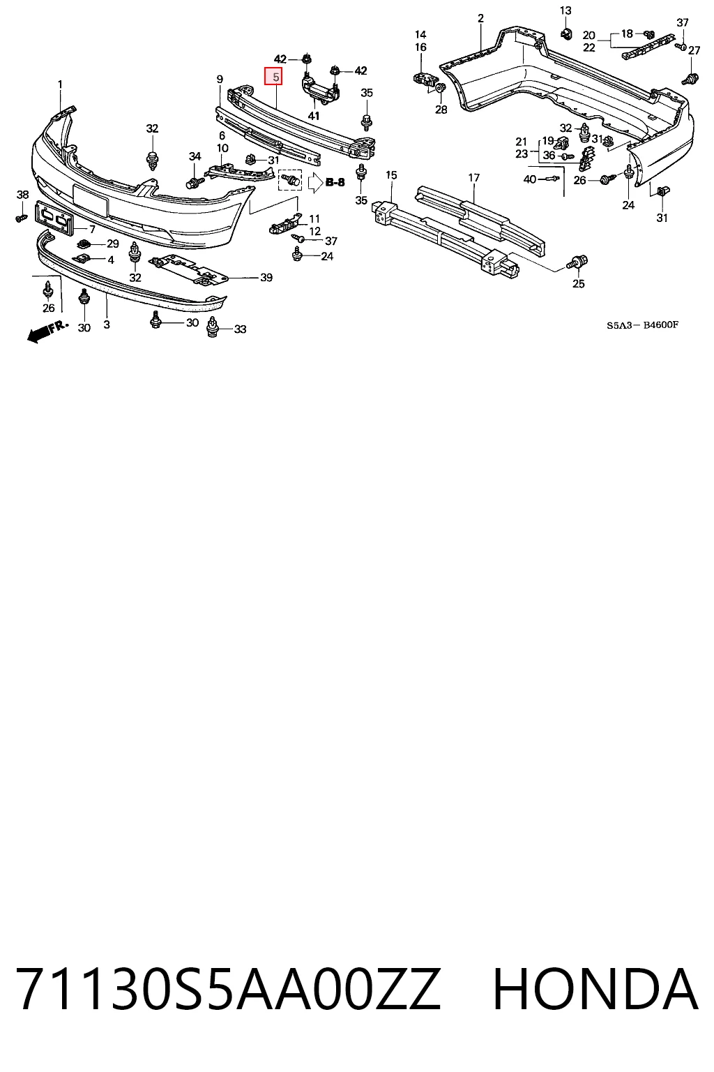 71130S5AA00ZZ Honda