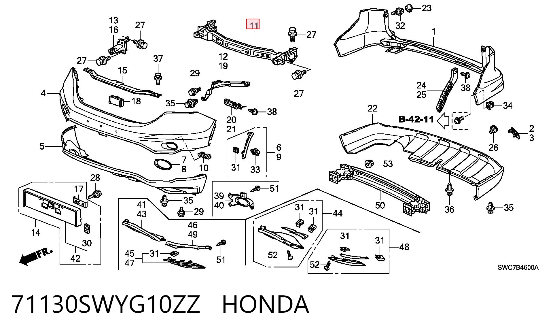 71130SWYG10ZZ Honda