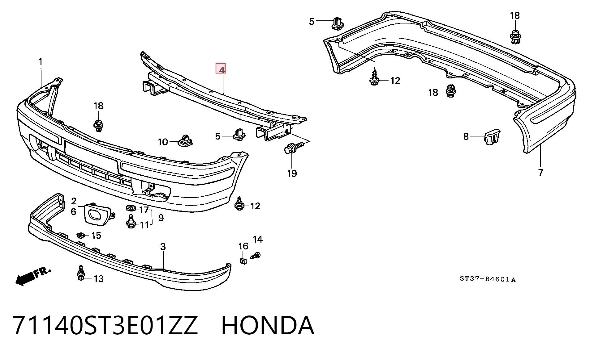Reforçador do pára-choque dianteiro Honda Civic VI MB ao melhor preço
