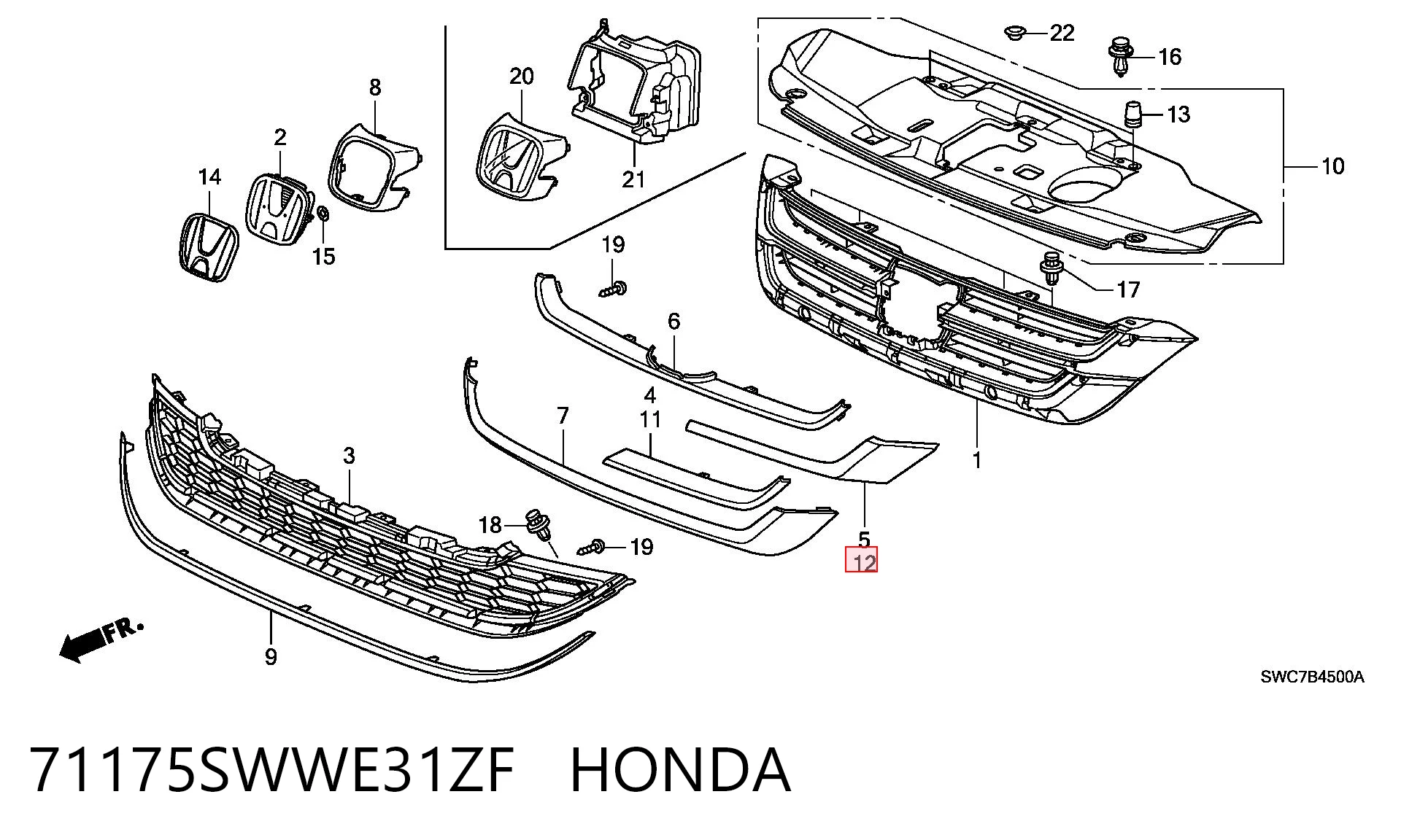 71175SWWE31ZF Honda