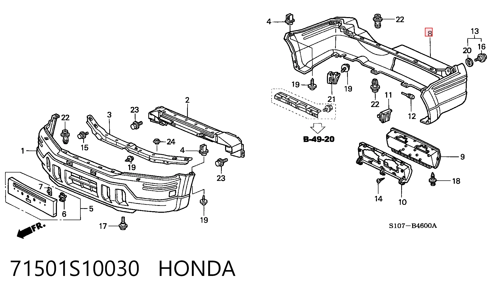 Compre Pára-choque traseiro Honda CR-V 1