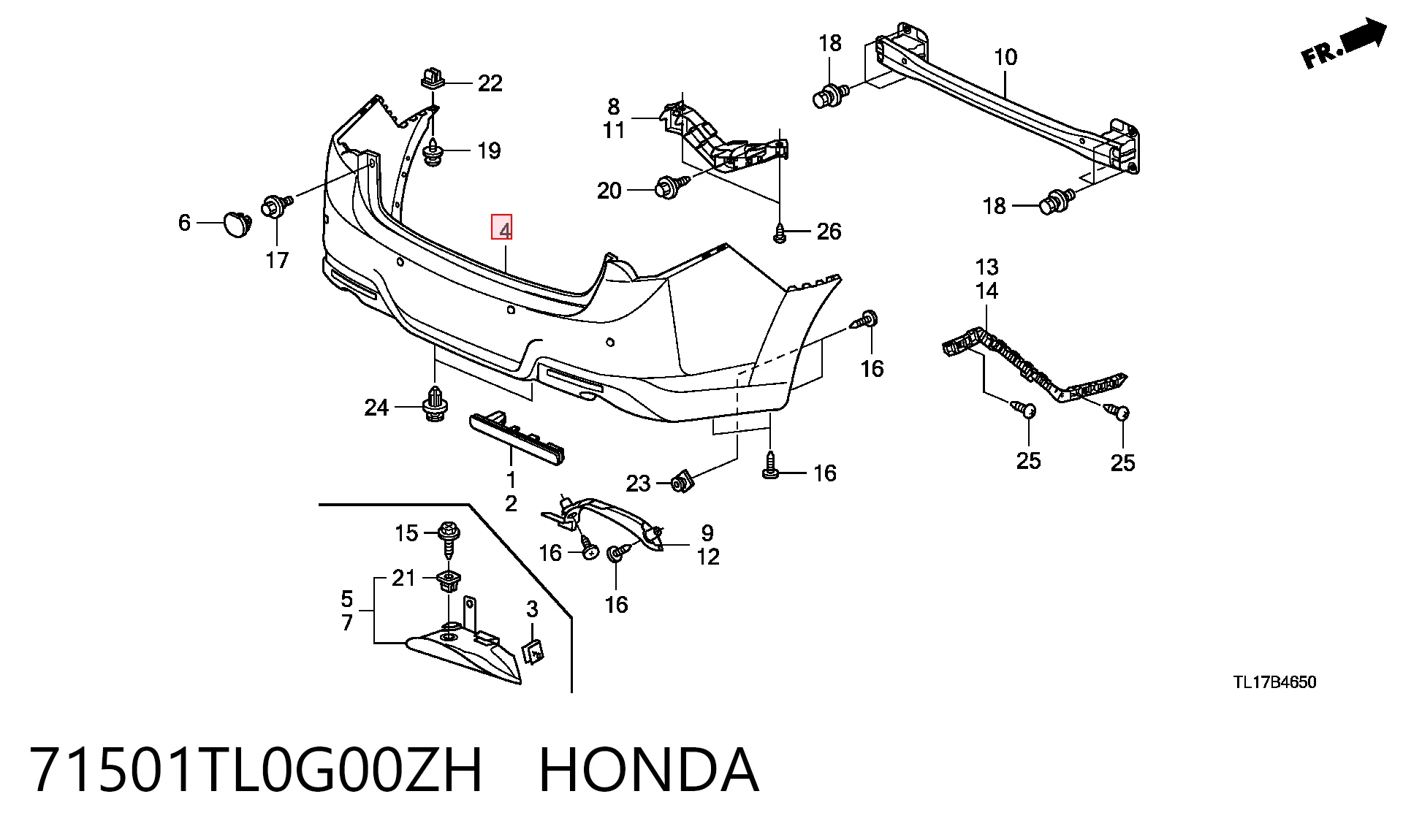 71501TL0G00ZH Honda