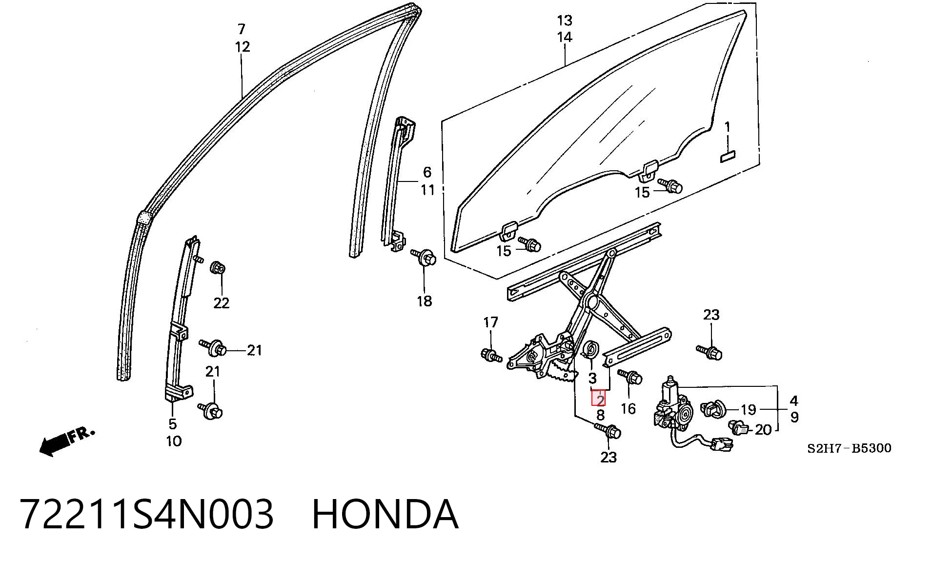 Mecanismo de acionamento de vidro da porta dianteira direita Honda HR-V  GH ao melhor preço