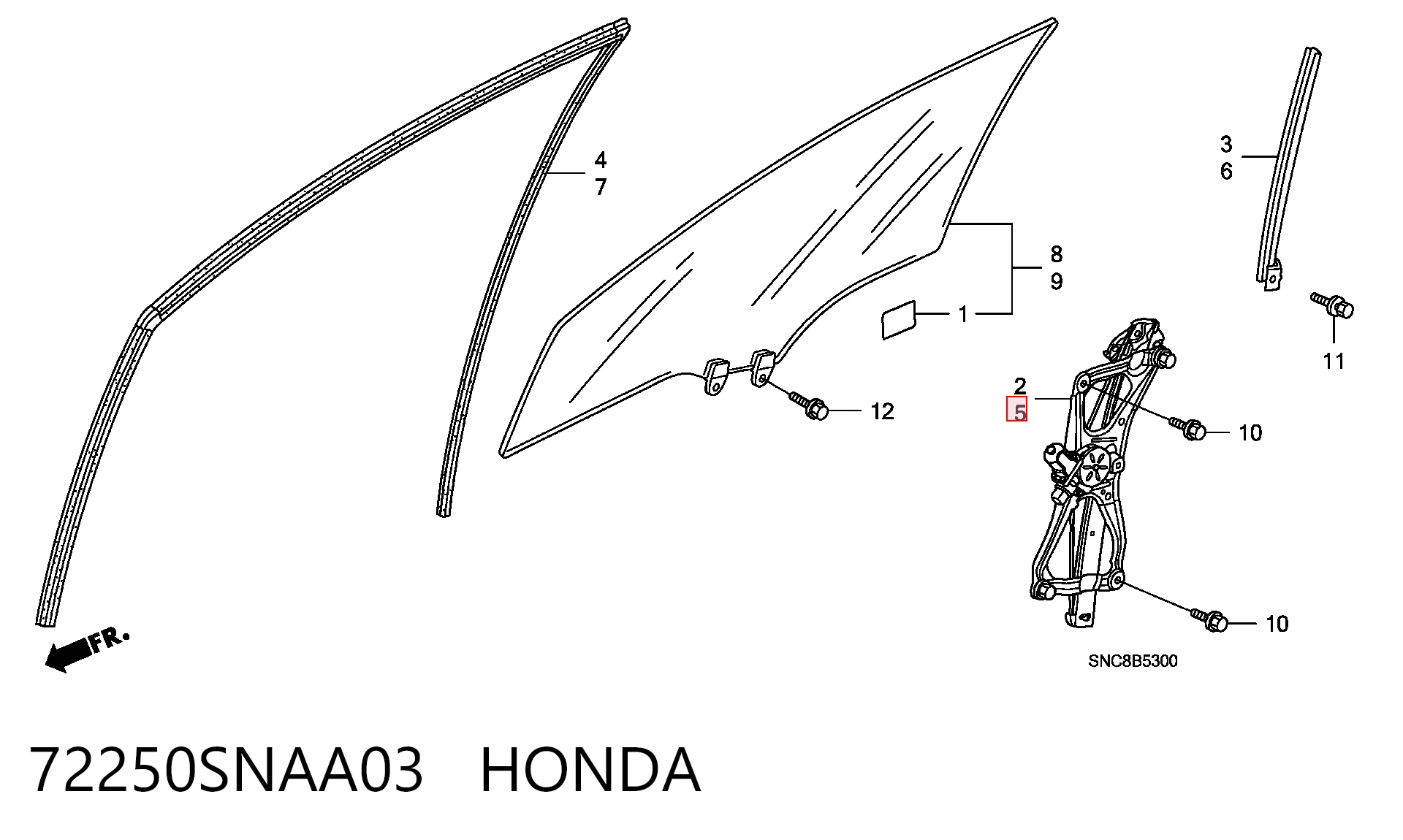 Mecanismo de acionamento de vidro da porta dianteira esquerda Honda Civic preço, a partir de 95,43 USD