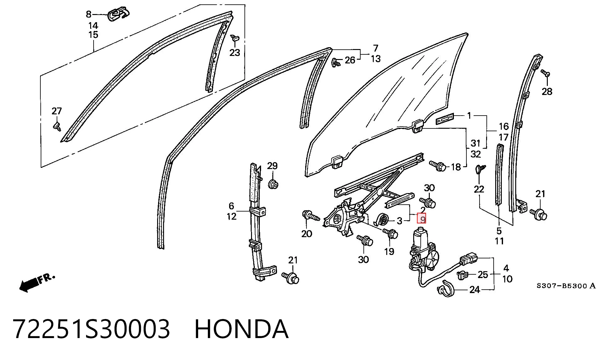 Compre Mecanismo de acionamento de vidro da porta dianteira esquerda Honda HR-V 
