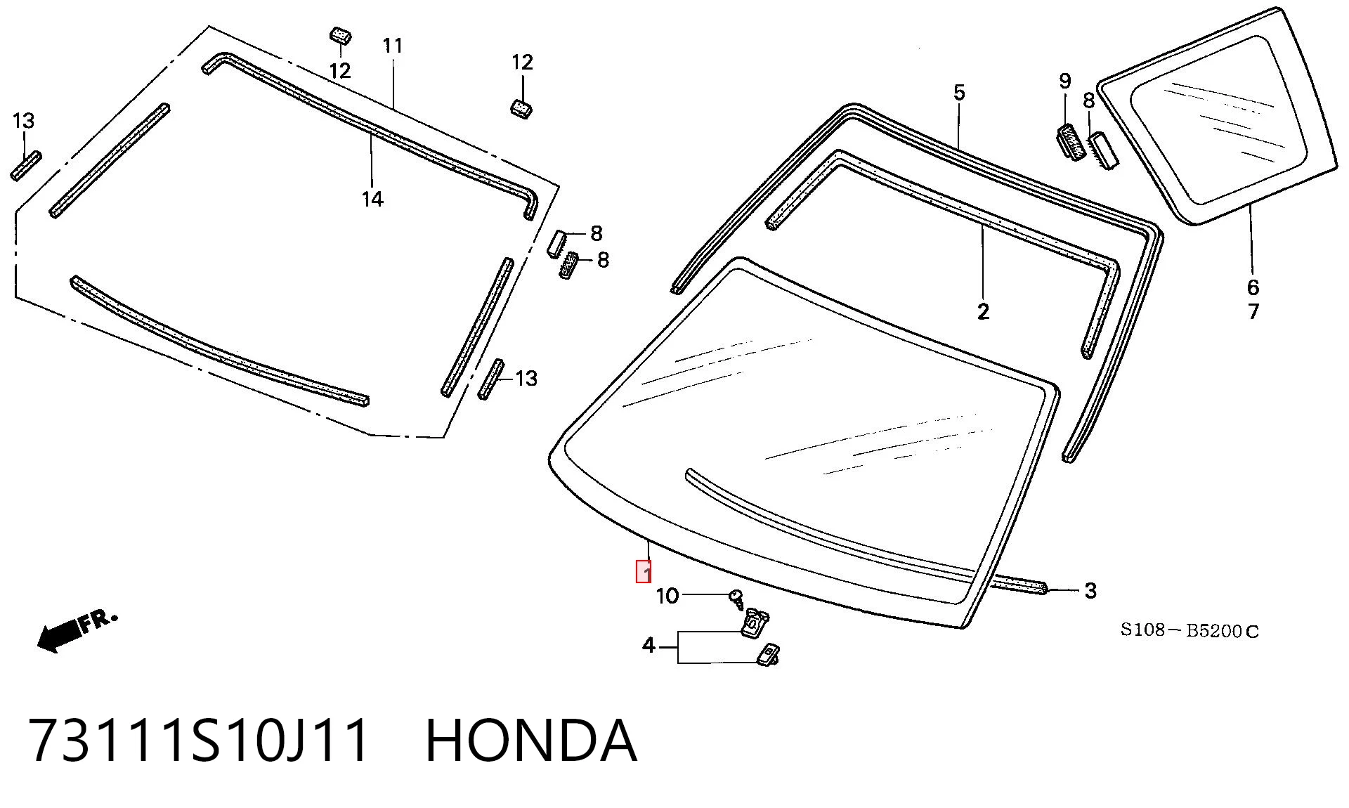  Pára-brisas Honda CR-V I SUV (RD) (1995 - 2002) I