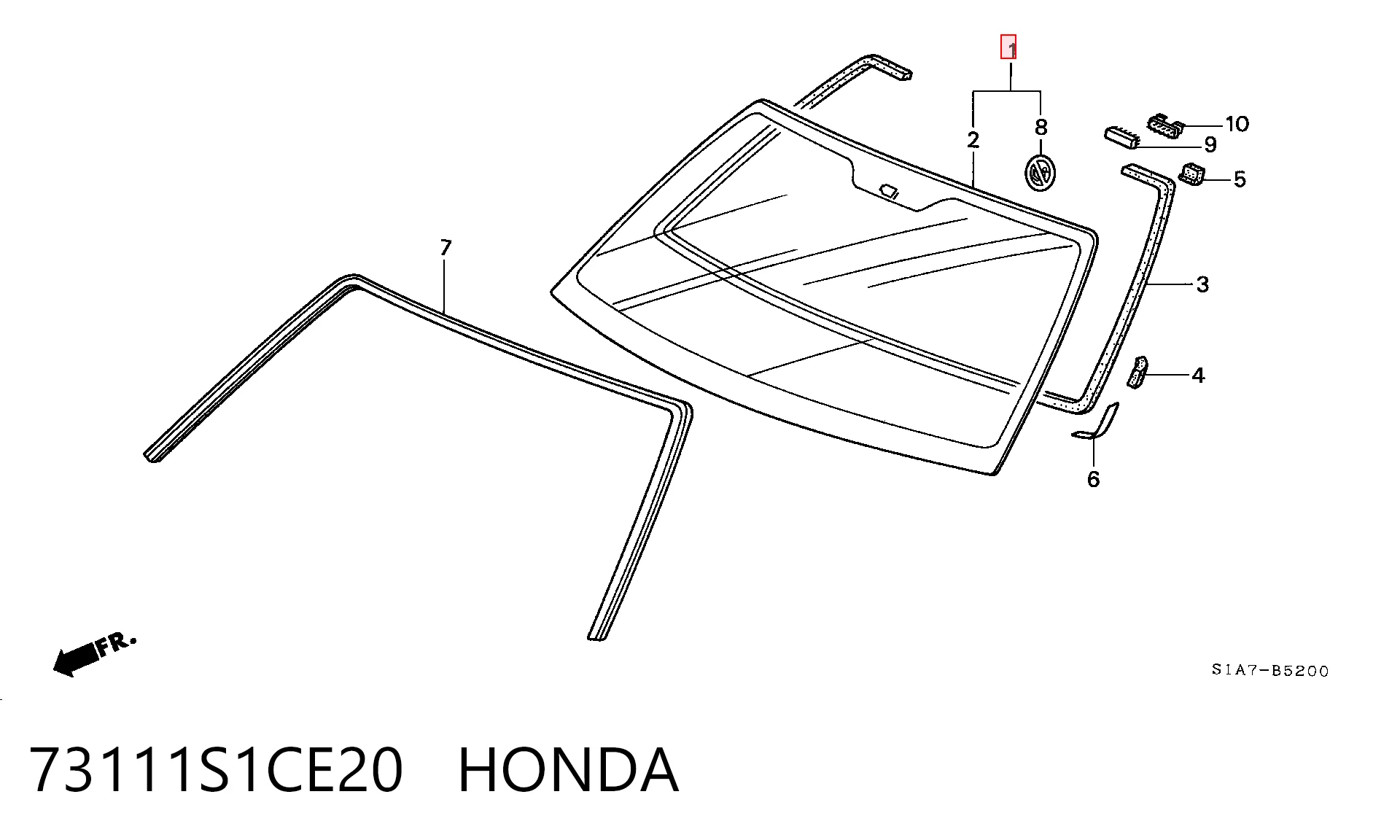 Pára-brisas para Honda Accord VI CG