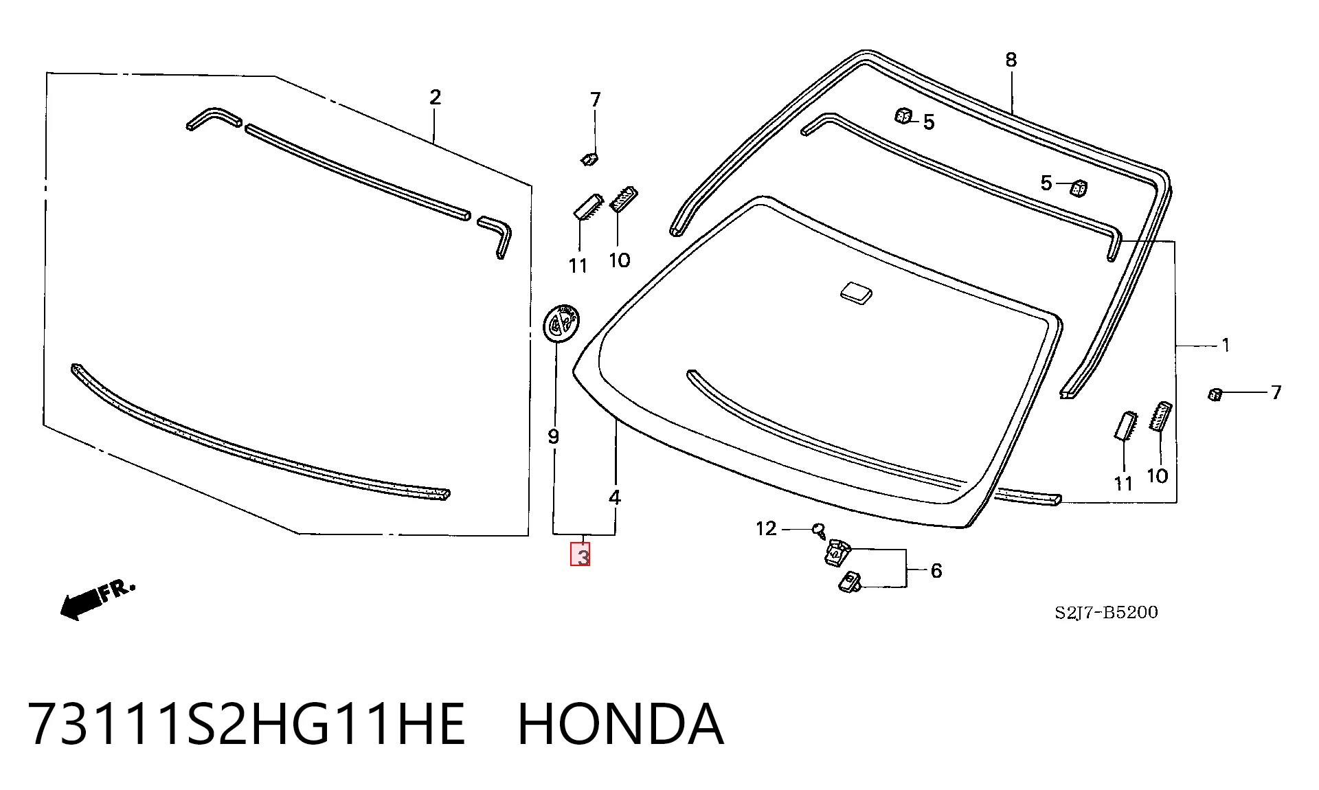 Pára-brisas para Honda HR-V  GH
