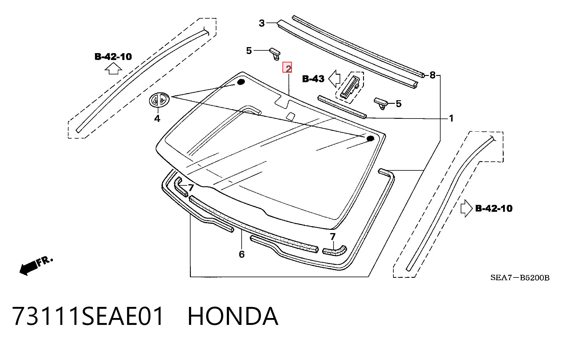 Pára-brisas para Honda Accord CM, CN