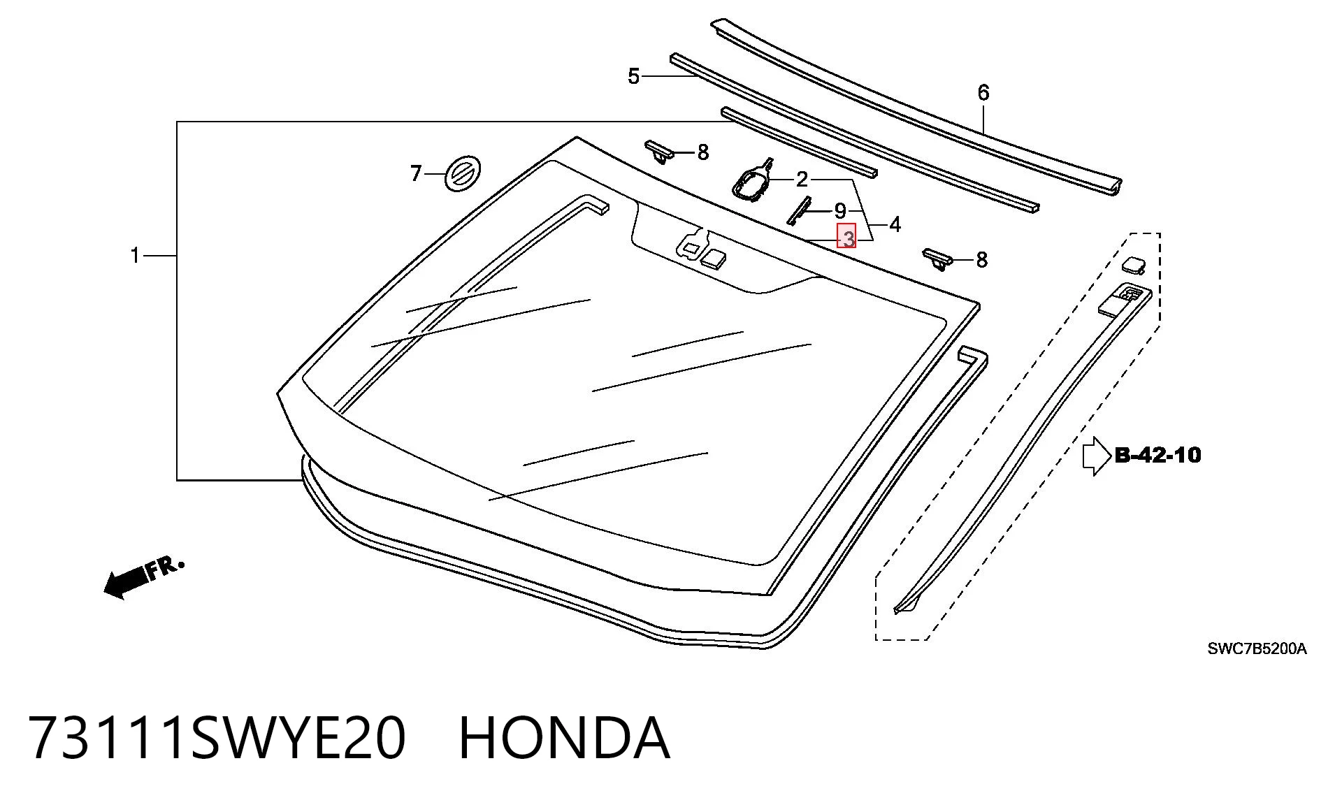  Pára-brisas Honda CR-V III SUV (RE) (2006 - 2011) III
