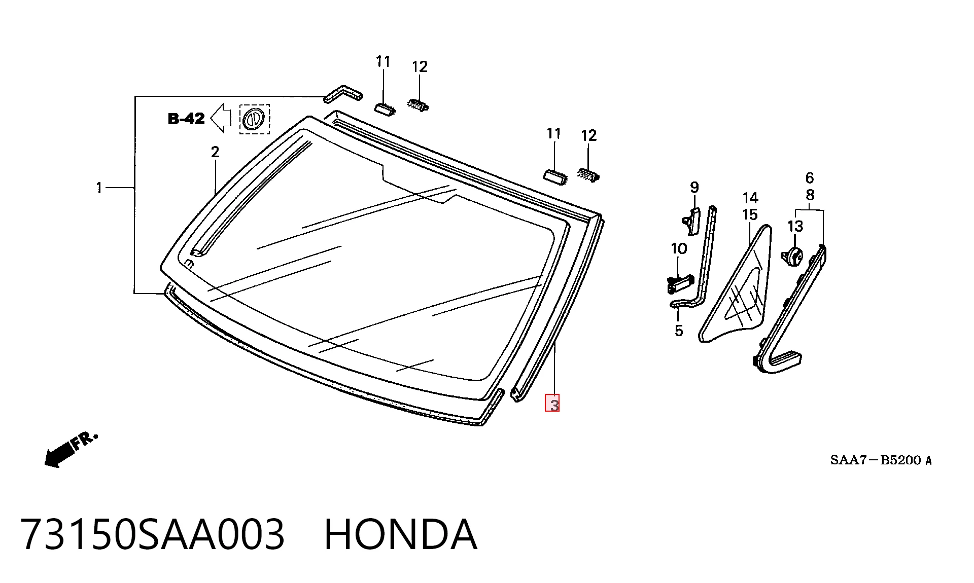 Moldura de pára-brisas Honda Jazz  GD, GE ao melhor preço
