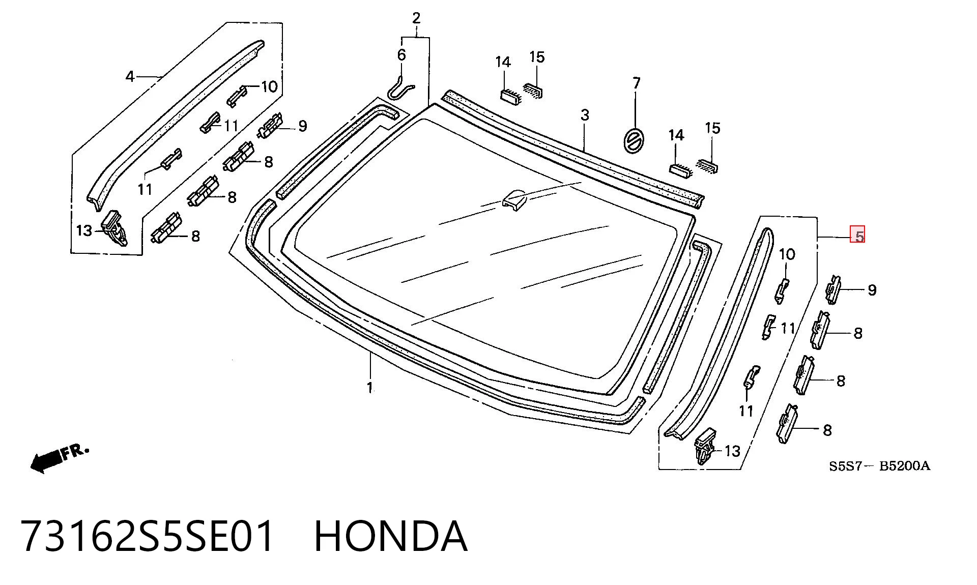 73162S5SE01 Honda