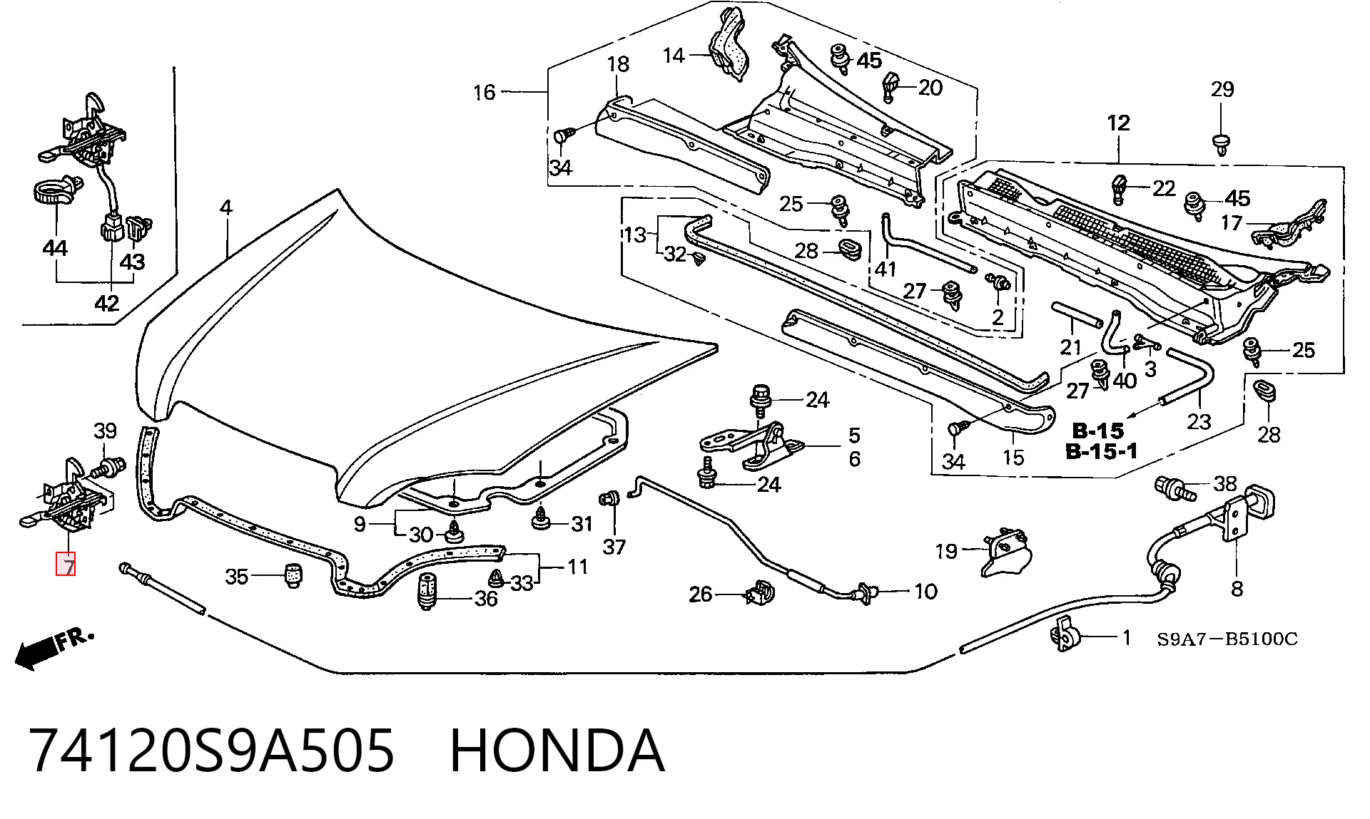 Fecho da capota para Honda CR-V II RD