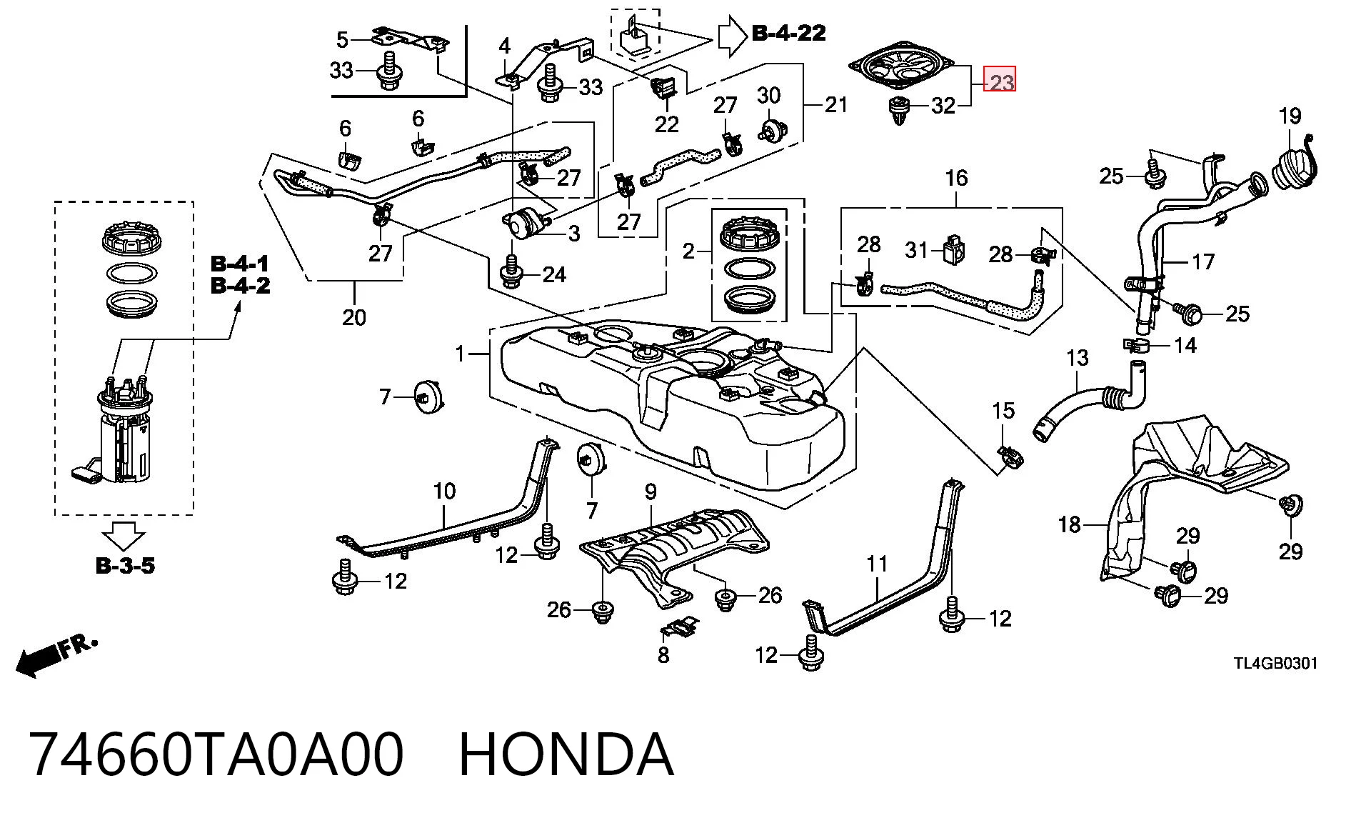 74660TA0A00 Honda 