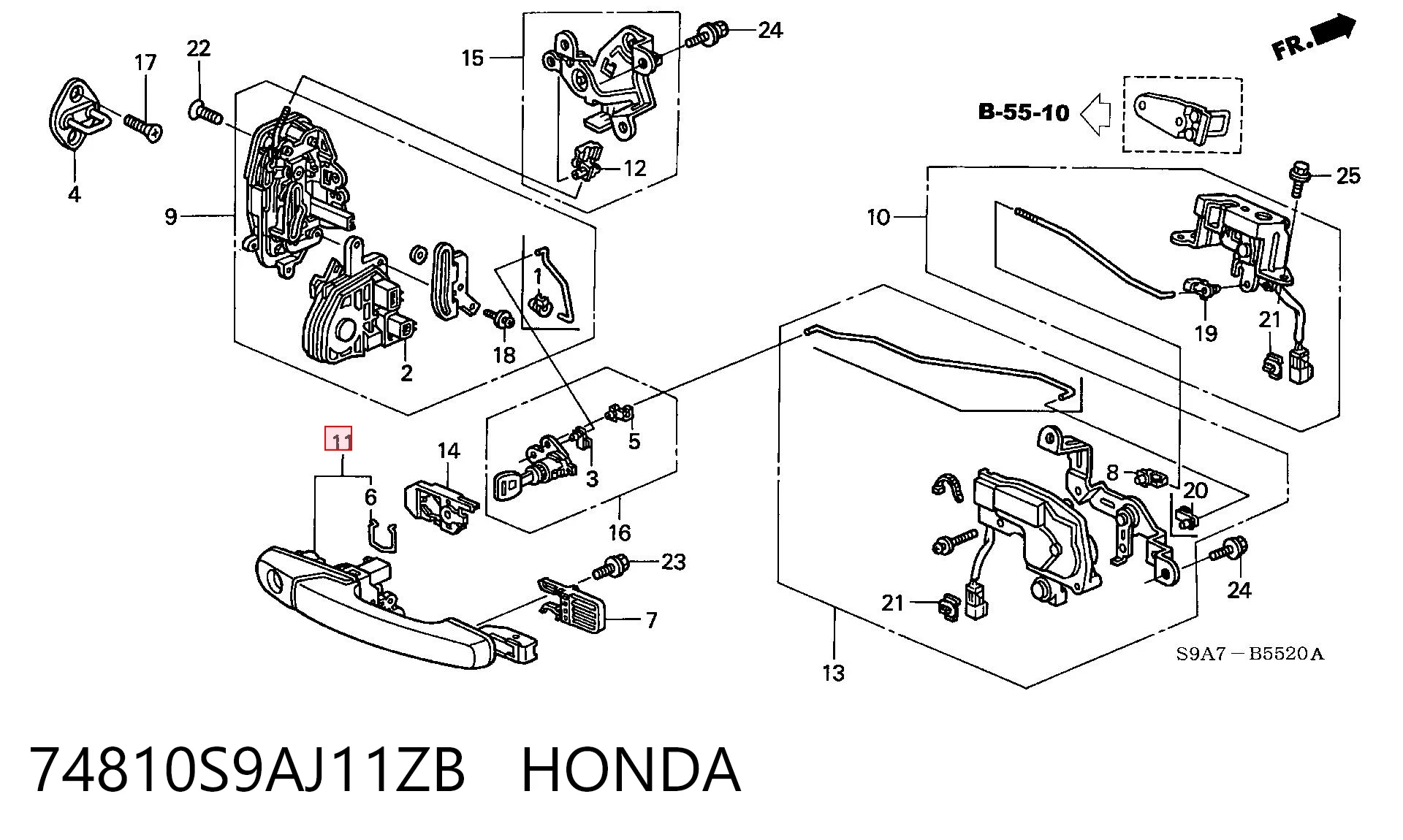 74810S9AJ11ZB Honda 