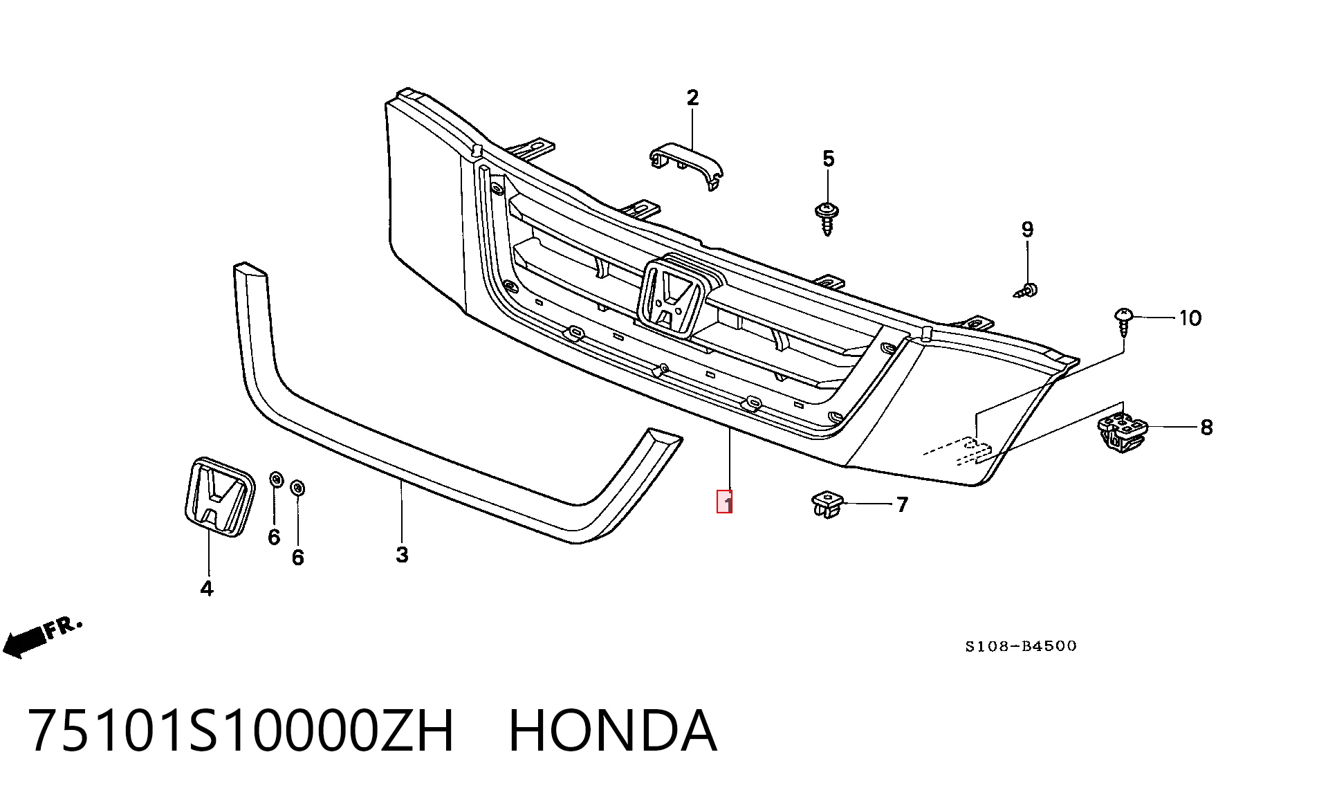 Grelha do radiador para Honda CR-V I RD