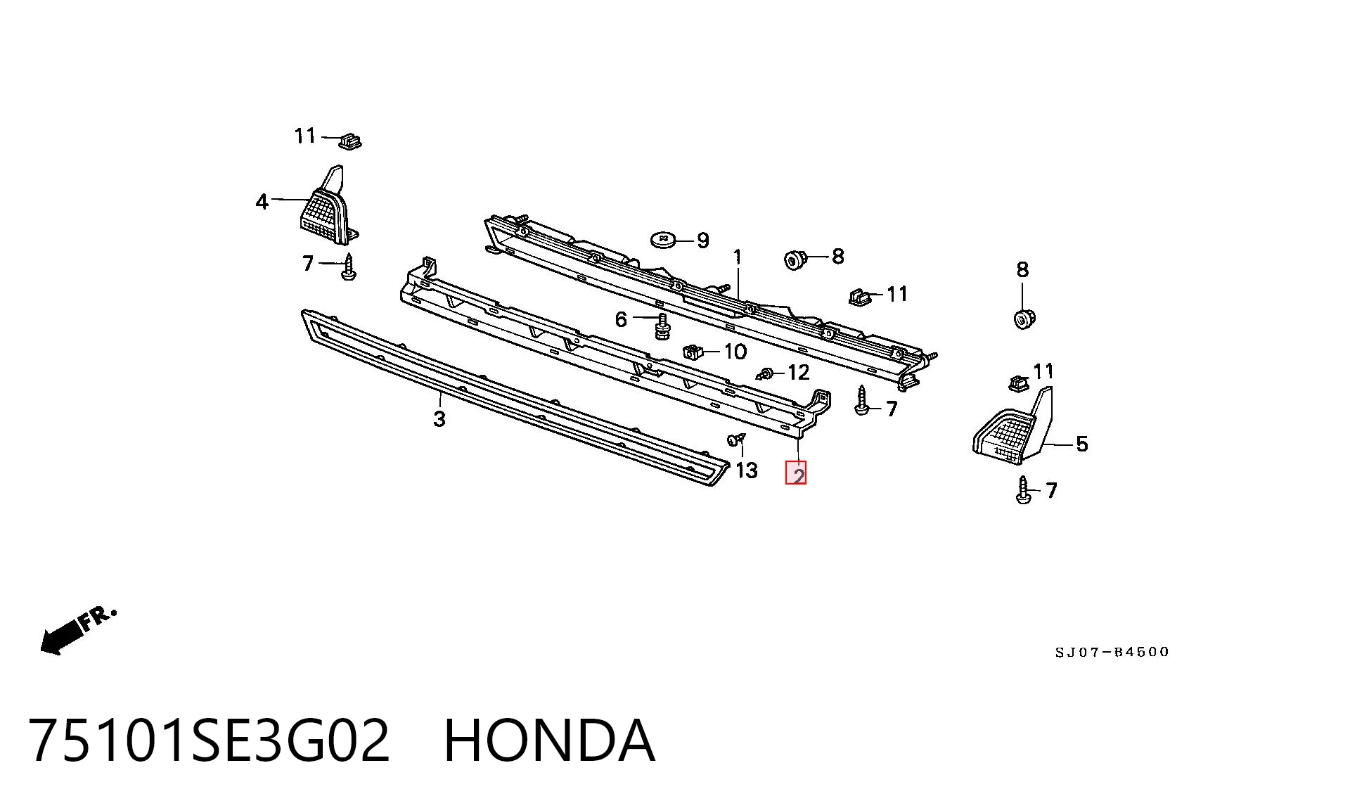 Grelha do radiador Honda Accord III CA4, CA5 ao melhor preço