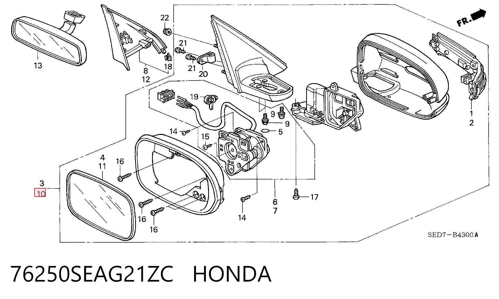  Espelho de retrovisão esquerdo Honda Accord VII carrinha (CM, CN) (2003 - 2008) VII