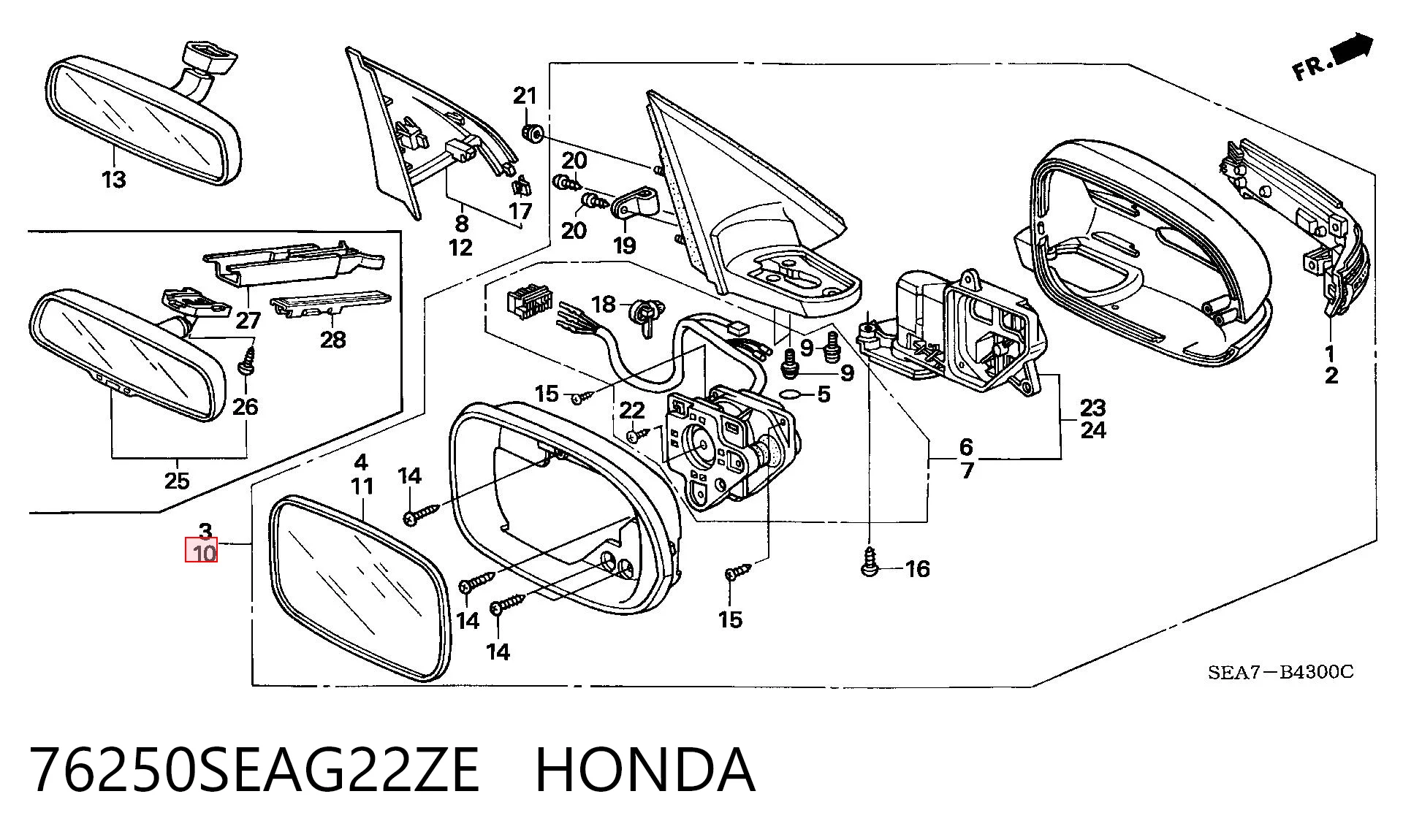 Espelho de retrovisão esquerdo Honda Accord preço, a partir de 136,21 USD