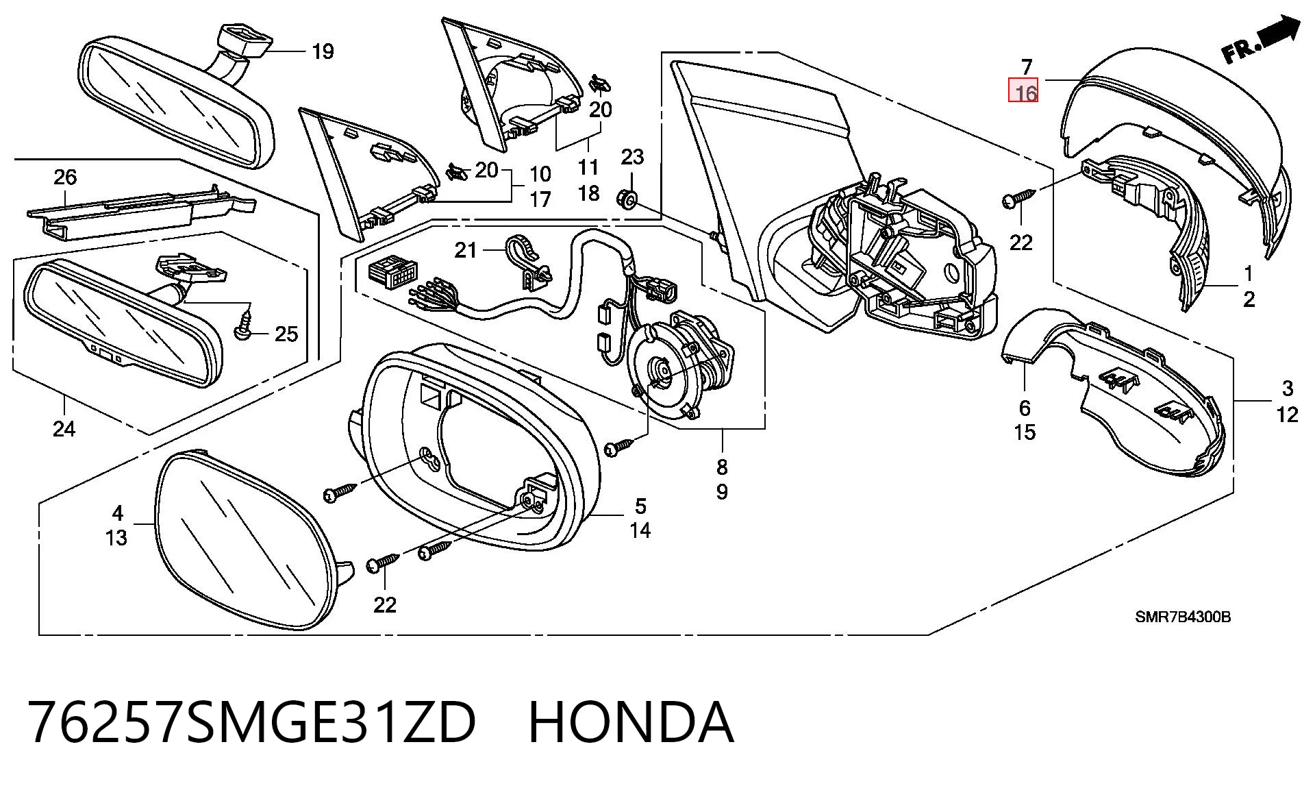 76257SMGE31ZD Honda
