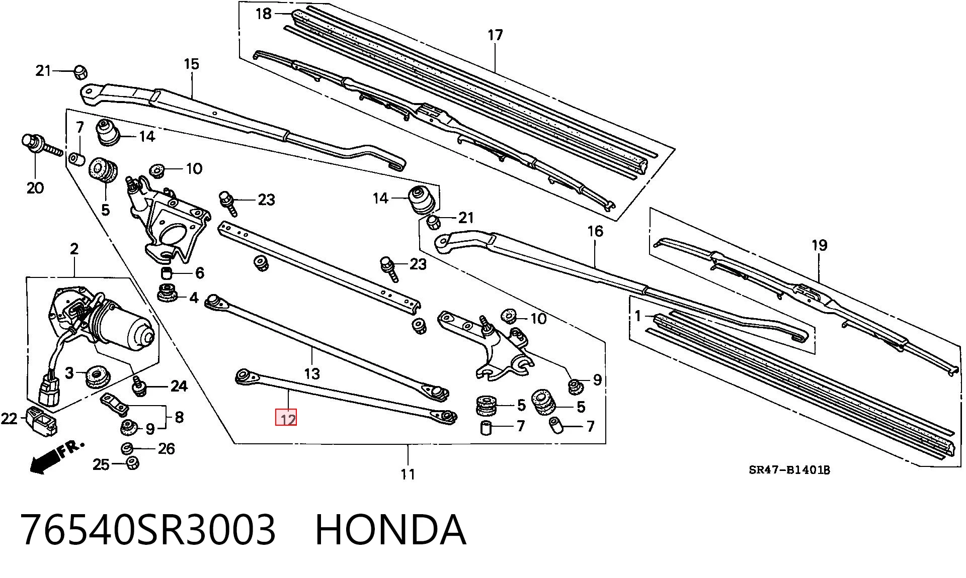 76540SR3003 Honda 