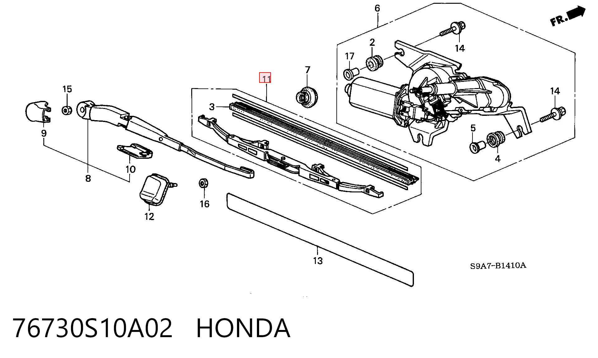  Limpa-pára-brisas de vidro traseiro SsangYong Actyon SUV (CJ) (2006 - 2012) 
