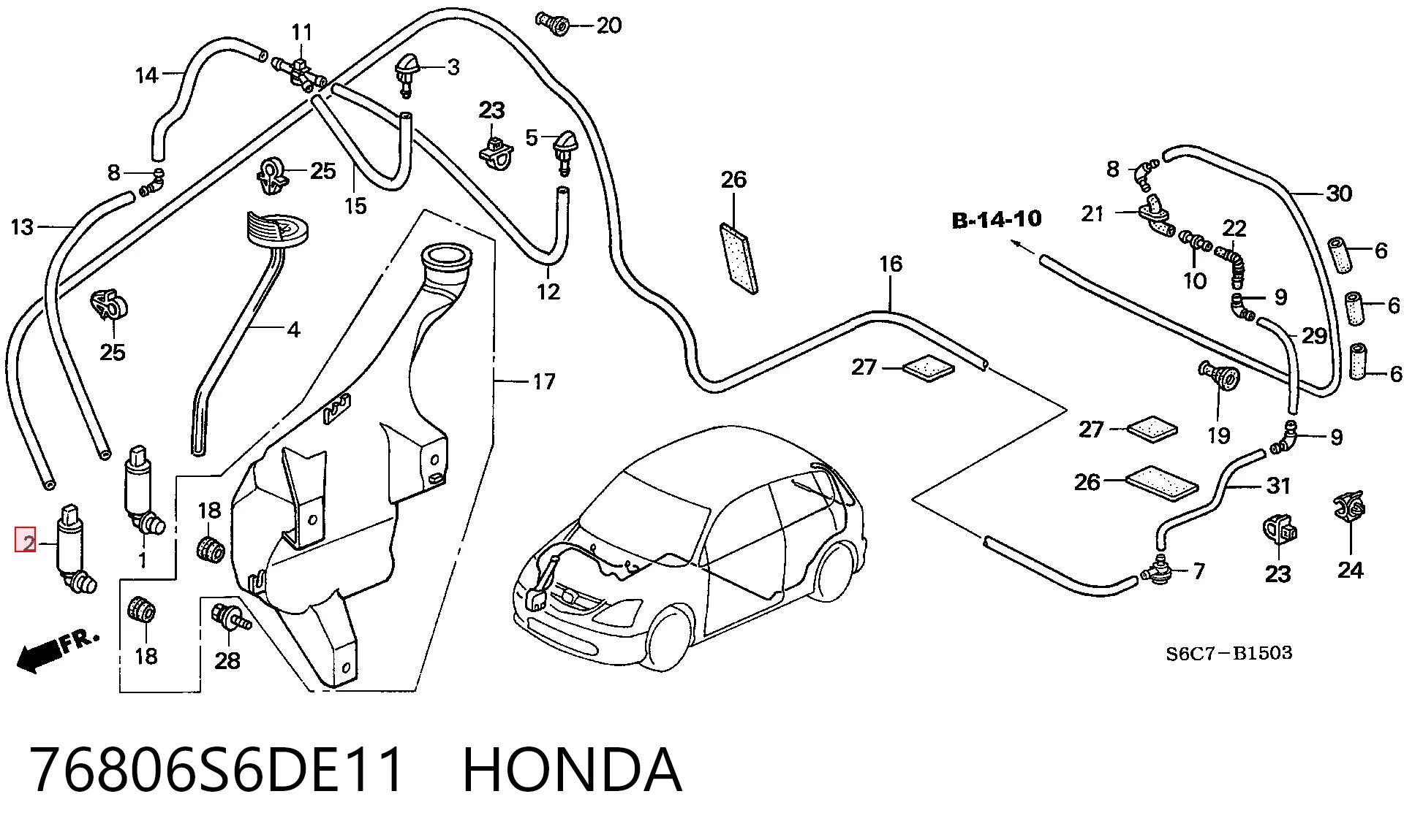 76806S6DE11 Honda