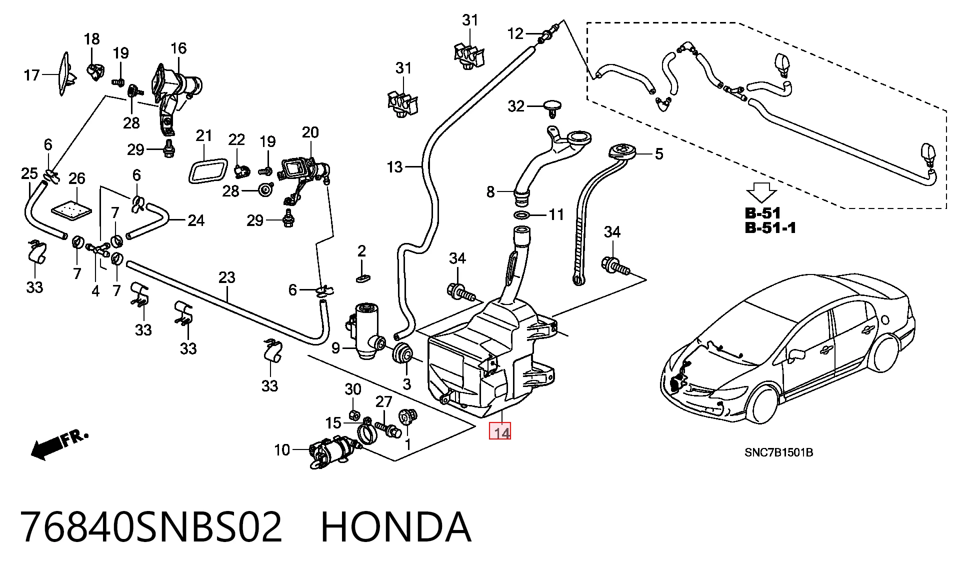 76840SNBS02 Honda