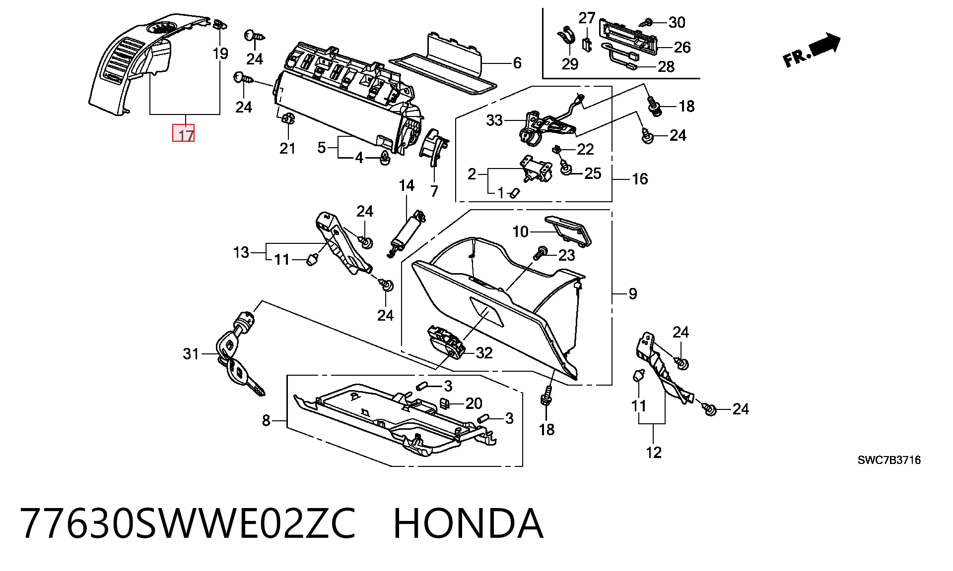 77630SWWE02ZC Honda