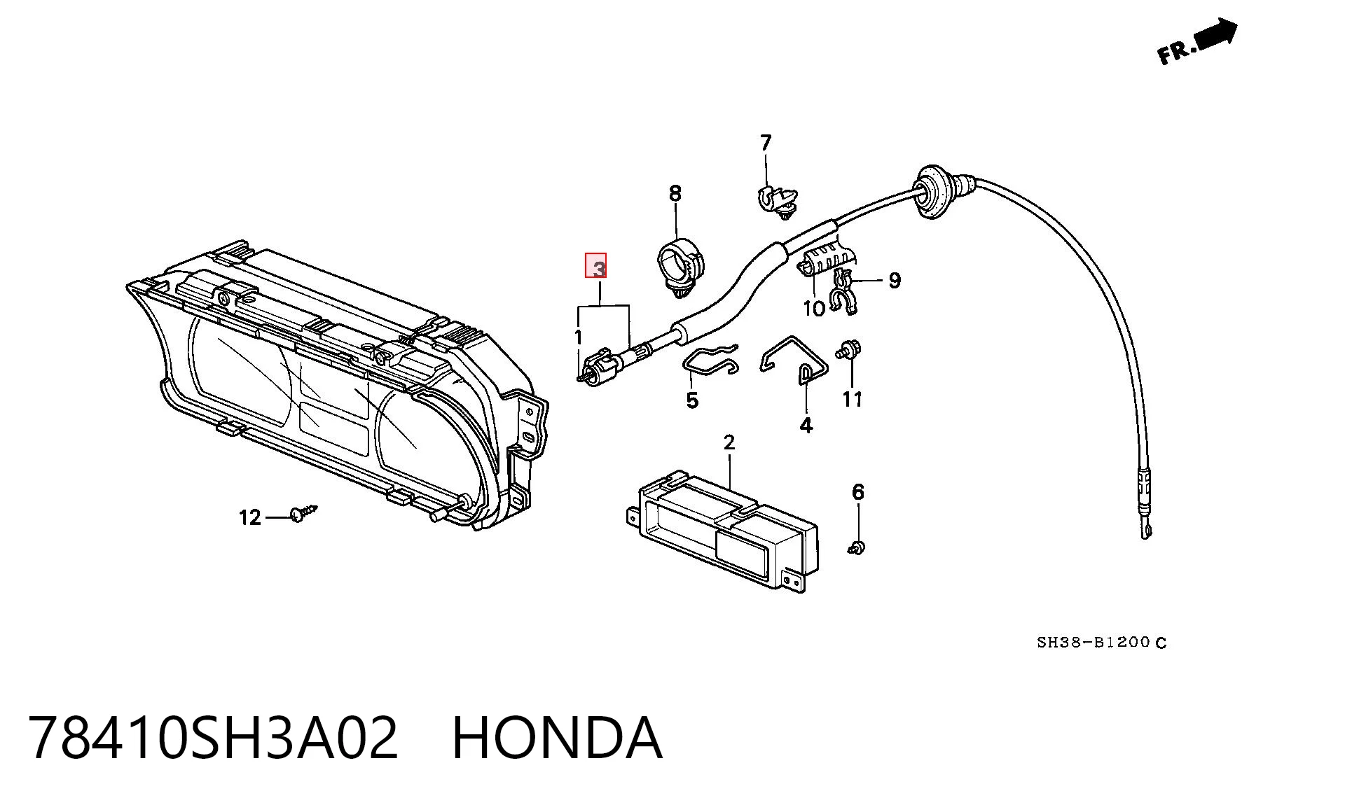 Cabo de acionamento de velocímetro Honda Civic IV ED, EF ao melhor preço
