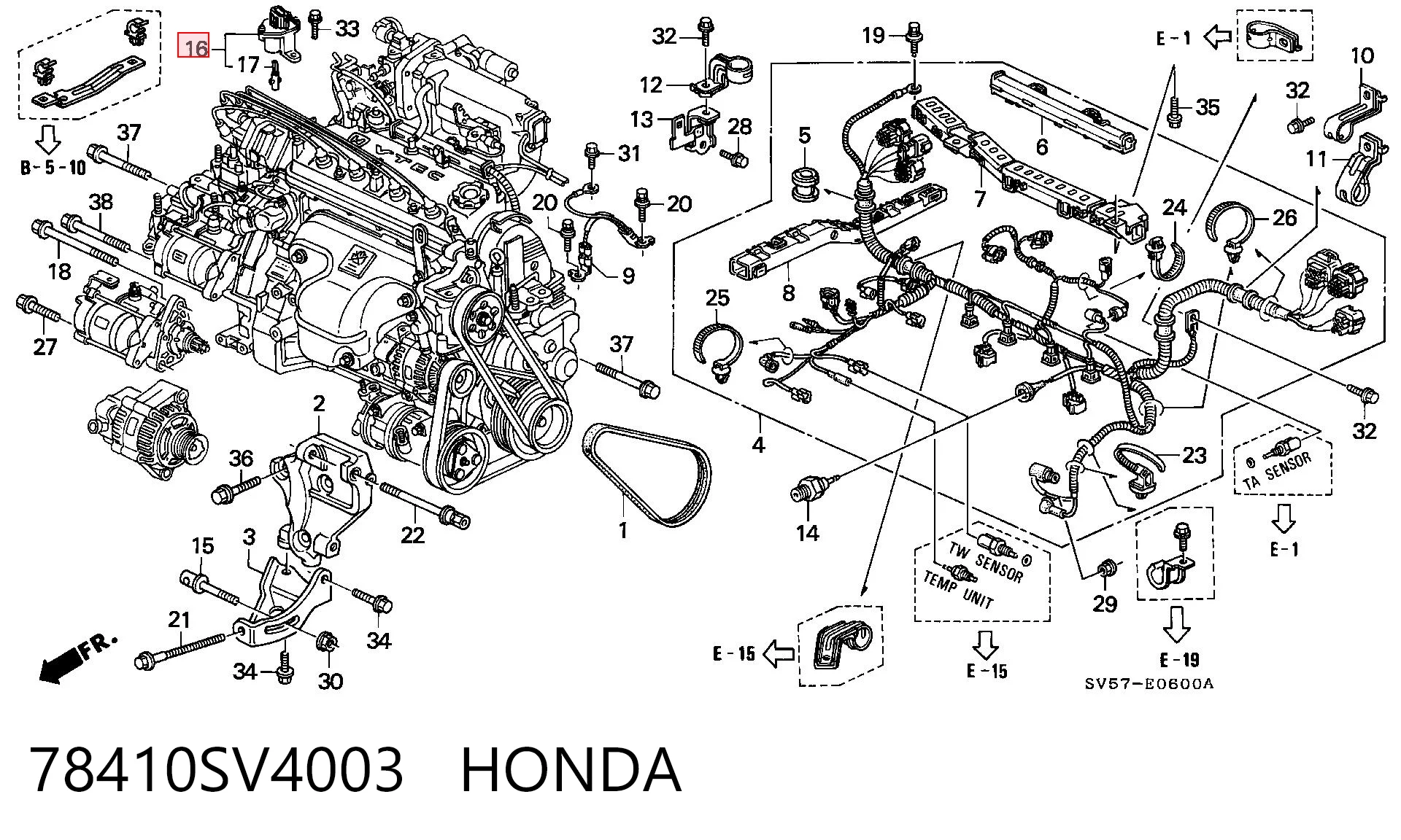  Sensor de velocidade Honda Civic V sedan (EG, EH) (1991 - 1996) V