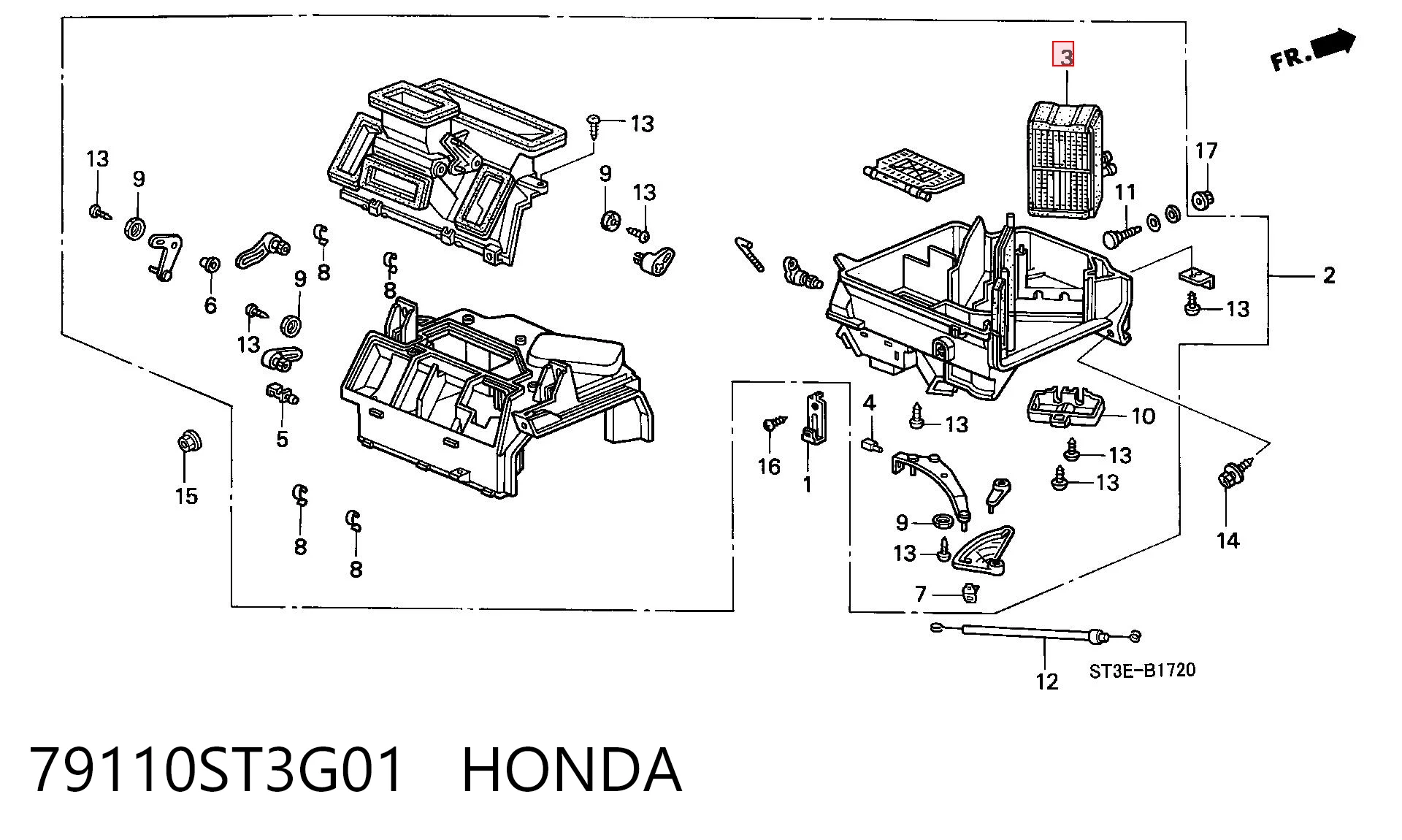 Radiador de forno (de aquecedor) Honda Civic VI MA,MB ao melhor preço
