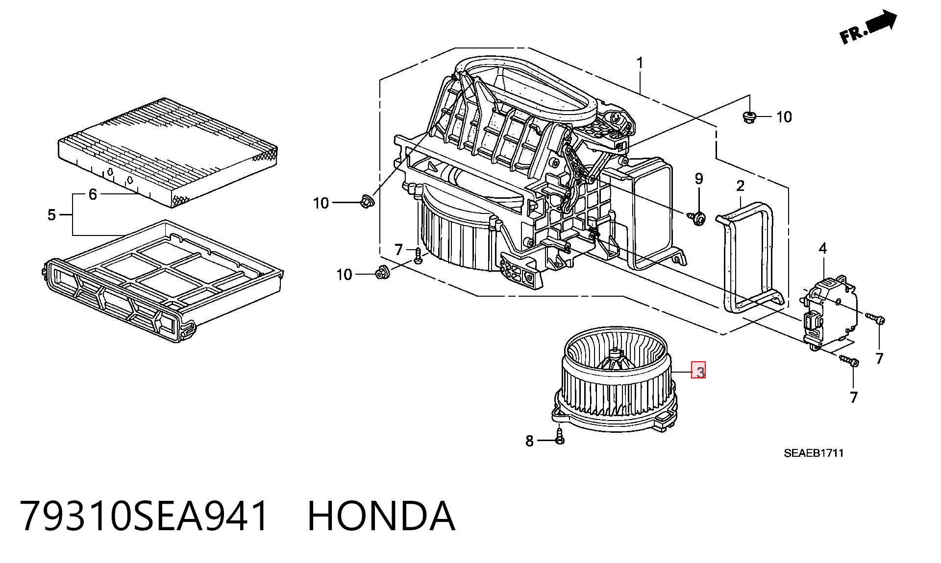 Motor de ventilador de forno (de aquecedor de salão) Honda Accord VII CL, CM