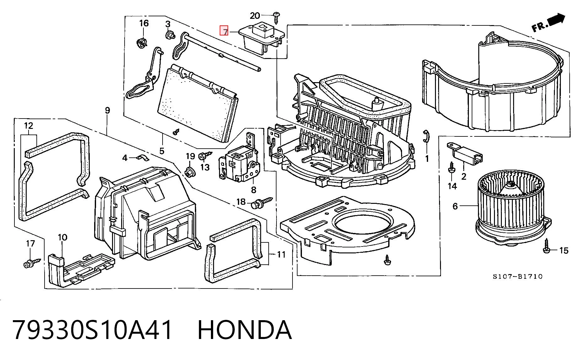 79330S10A41 Honda Resistor (resistência) de ventilador de forno (de aquecedor de salão)