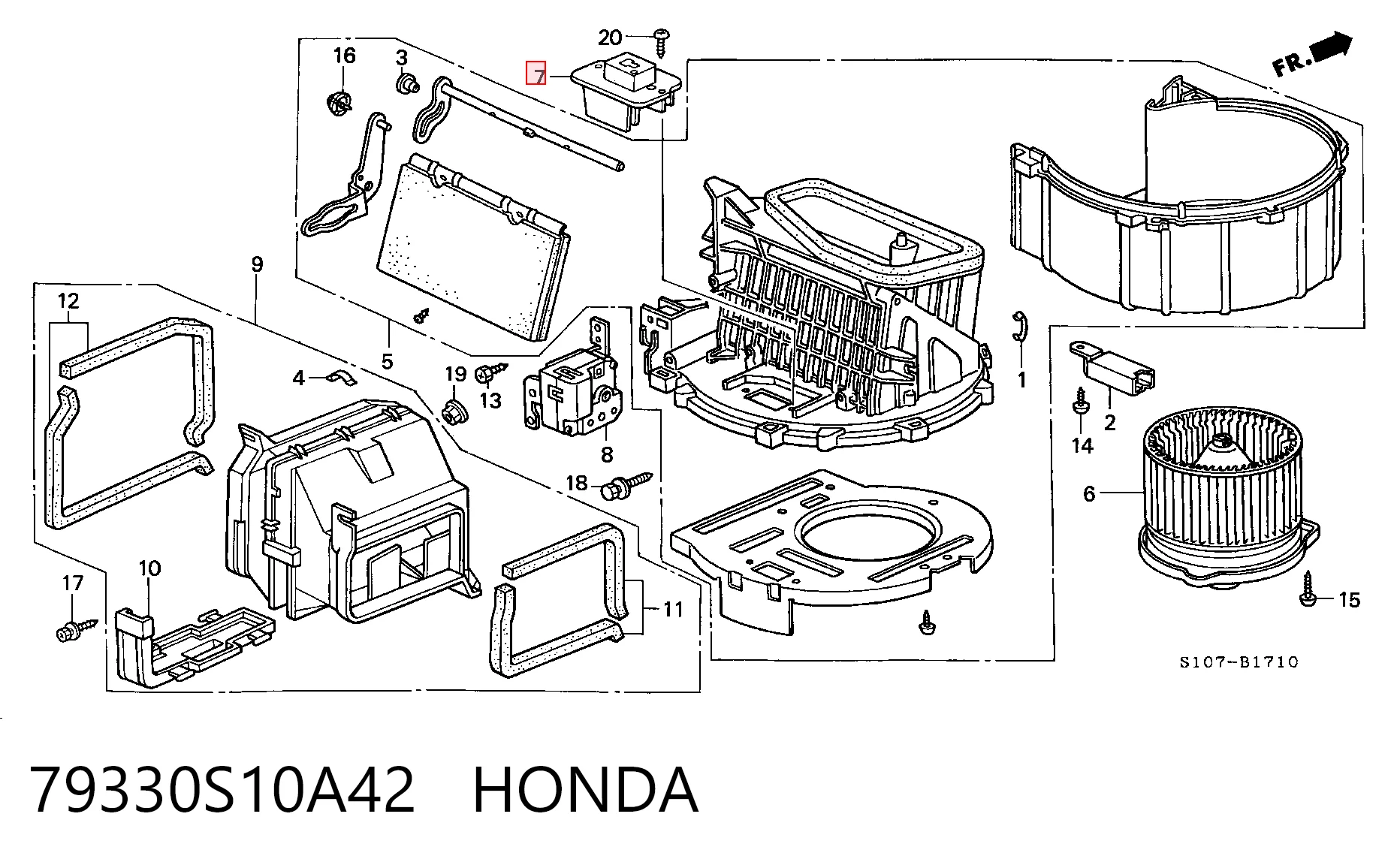 79330S10A42 Honda Resistor (resistência) de ventilador de forno (de aquecedor de salão)