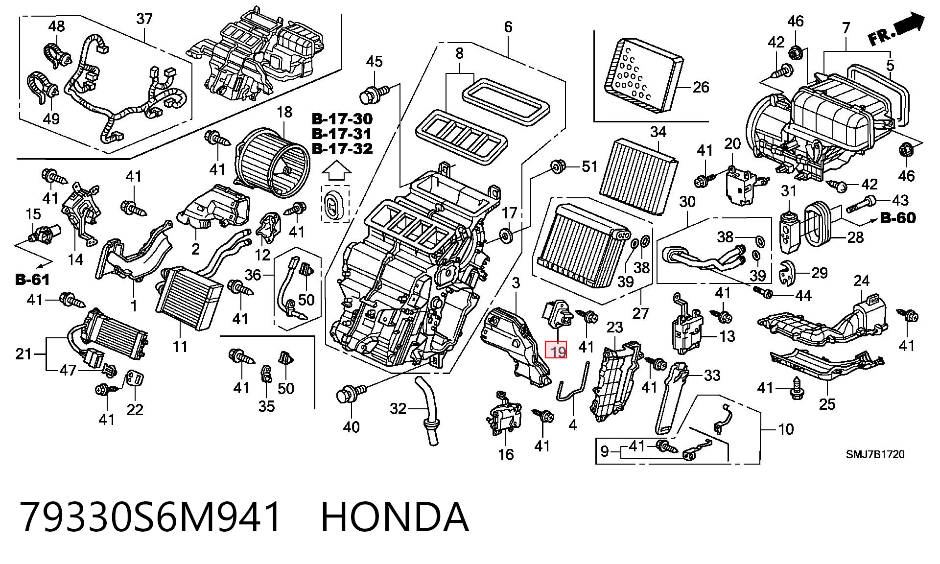 79330S6M941 Honda Resistor (resistência) de ventilador de forno (de aquecedor de salão)